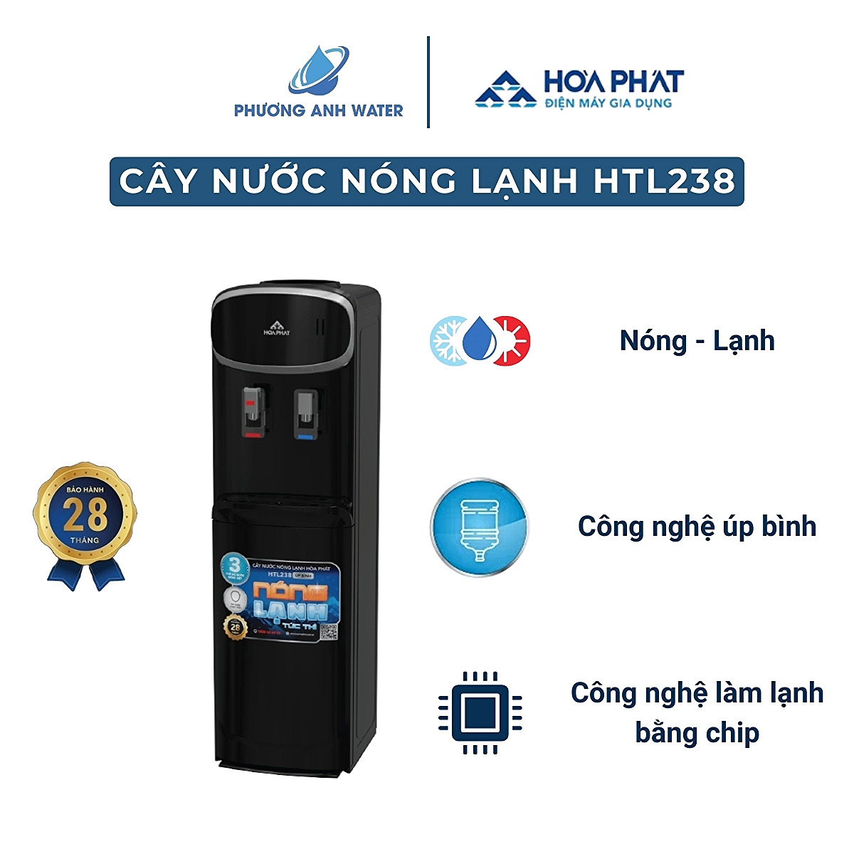 Cây nước nóng lạnh úp bình Hòa Phát HTL238