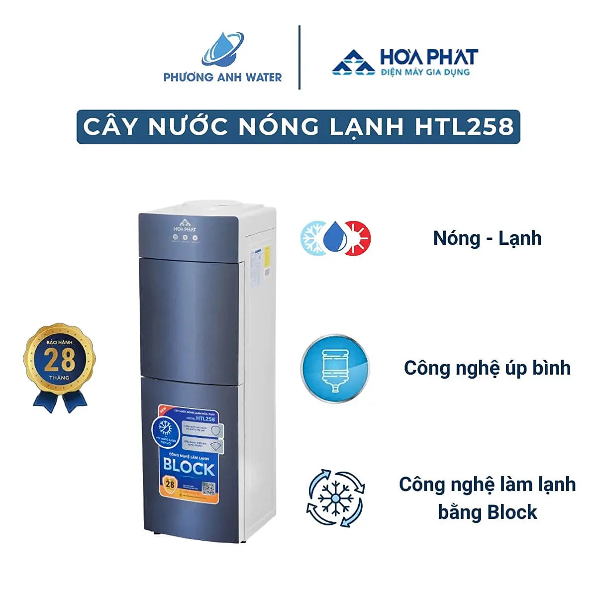 Cây nước nóng lạnh úp bình Hòa Phát HTL258