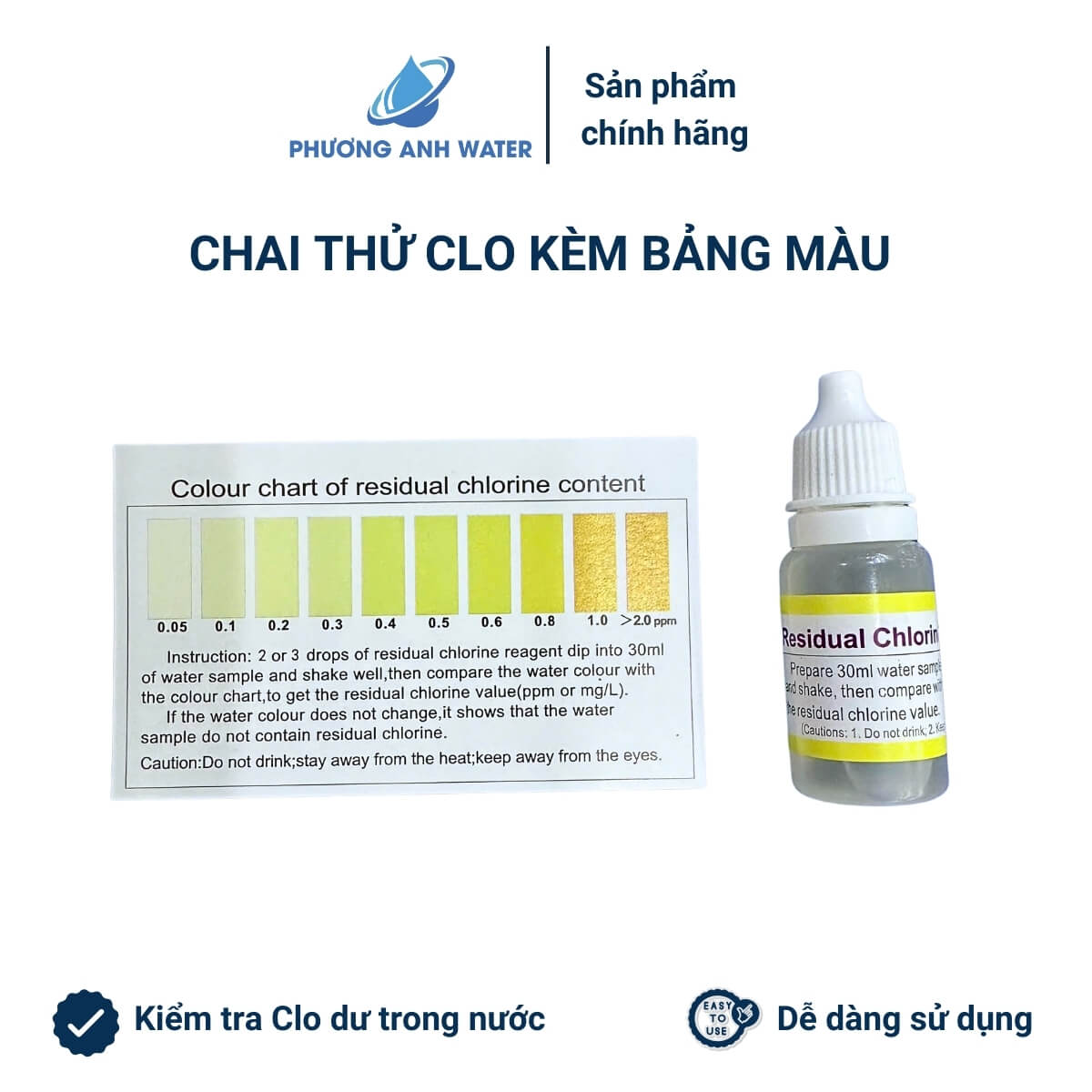[Chai 10ml] Dung dịch thử lượng Clo dư trong nước