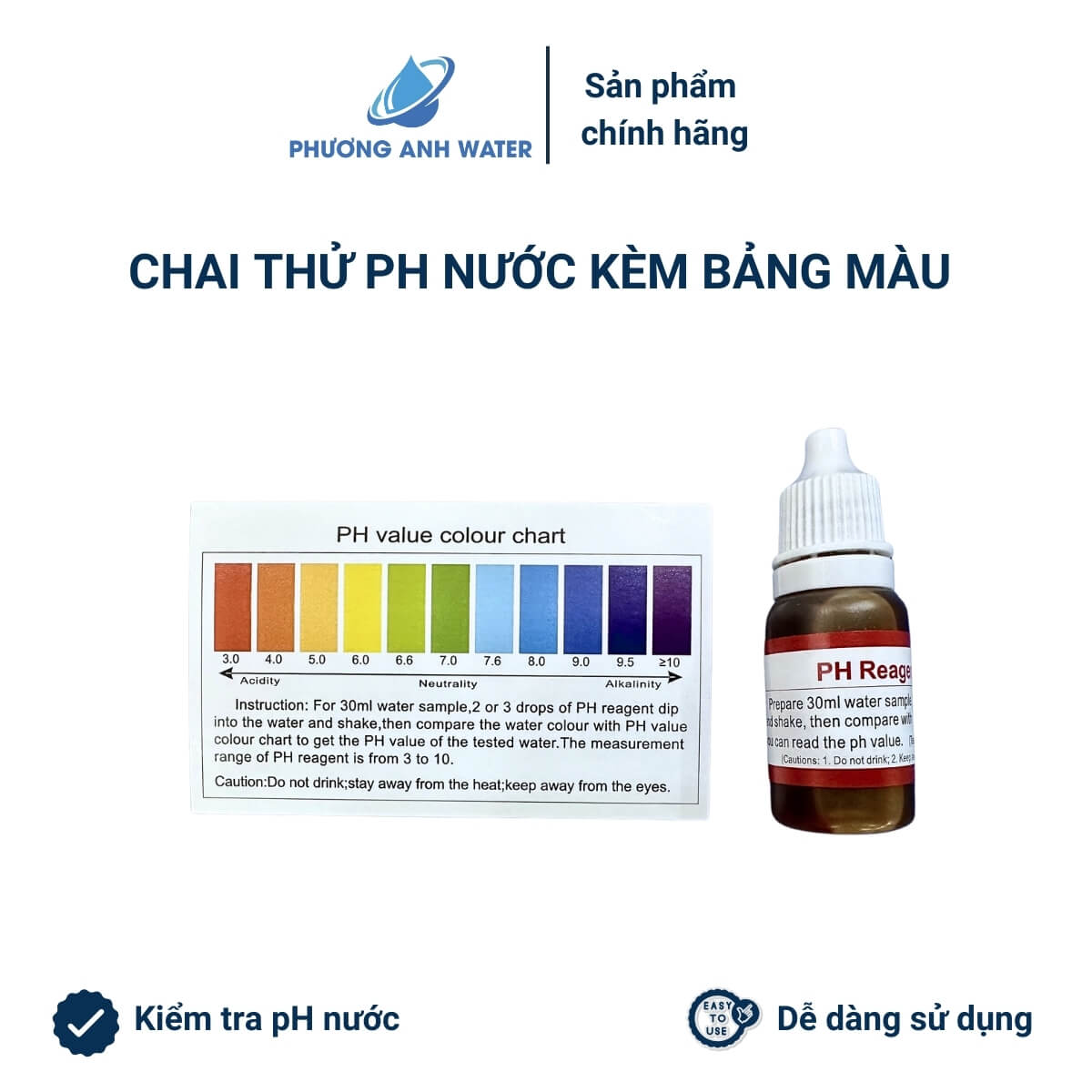 [Chai 10ml] Dung dịch kiểm tra độ pH trong nước