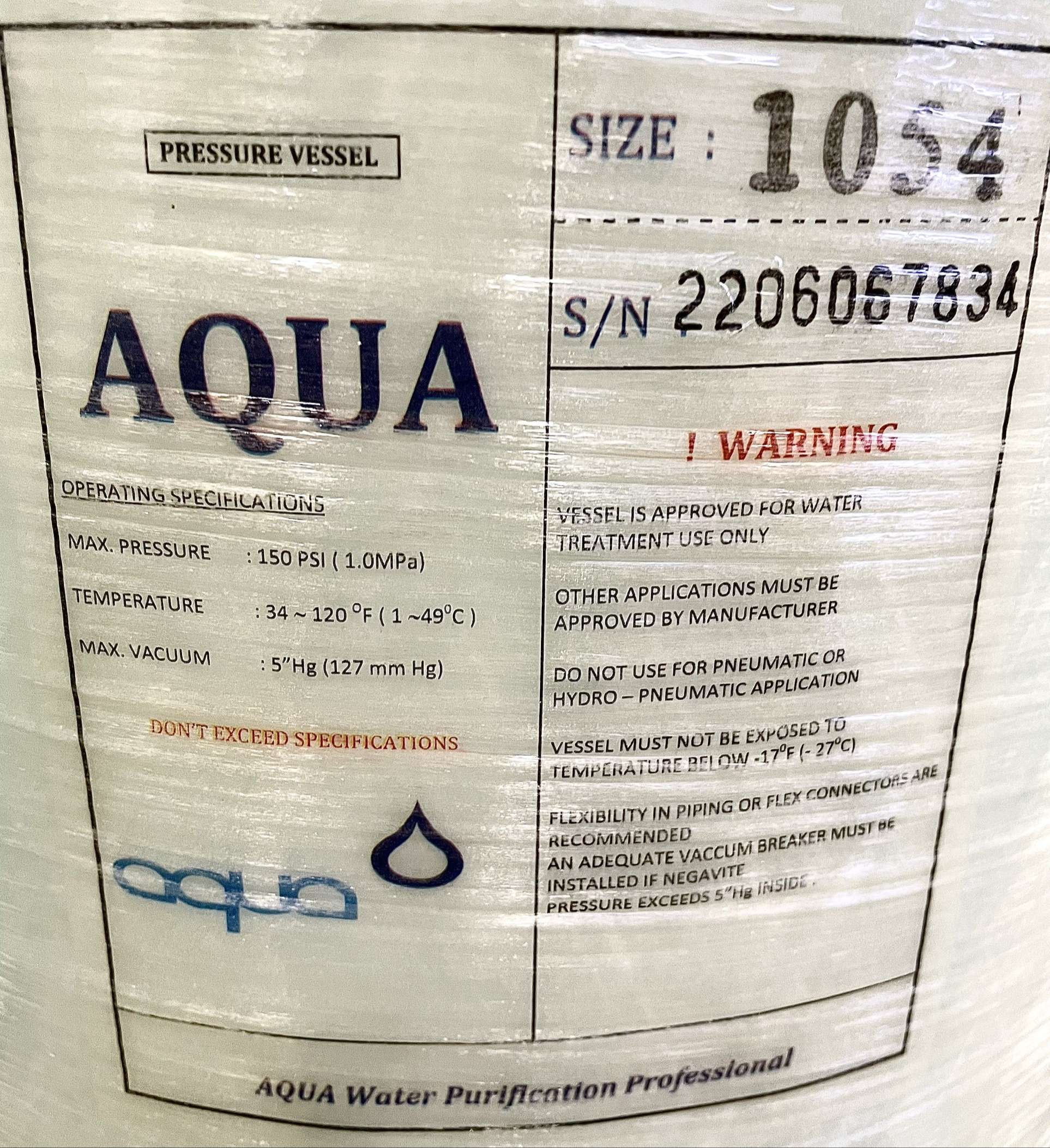 Cột lọc Composite Aqua 1054 kèm van và lọc