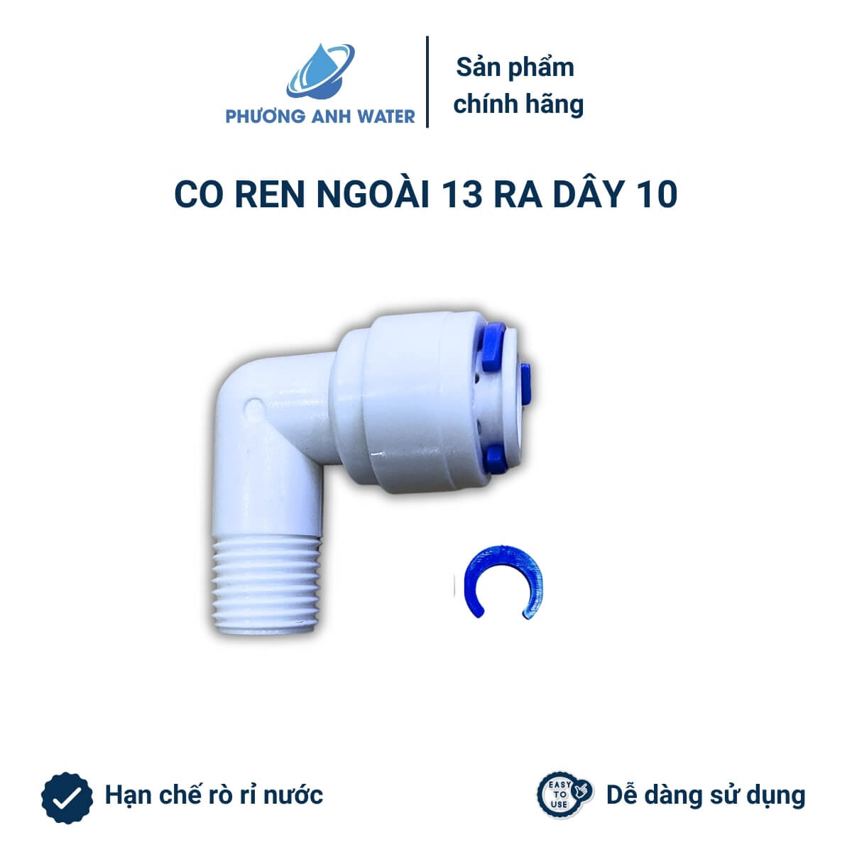 Co nối nhanh ren ngoài 13 ra dây 6 và dây 10