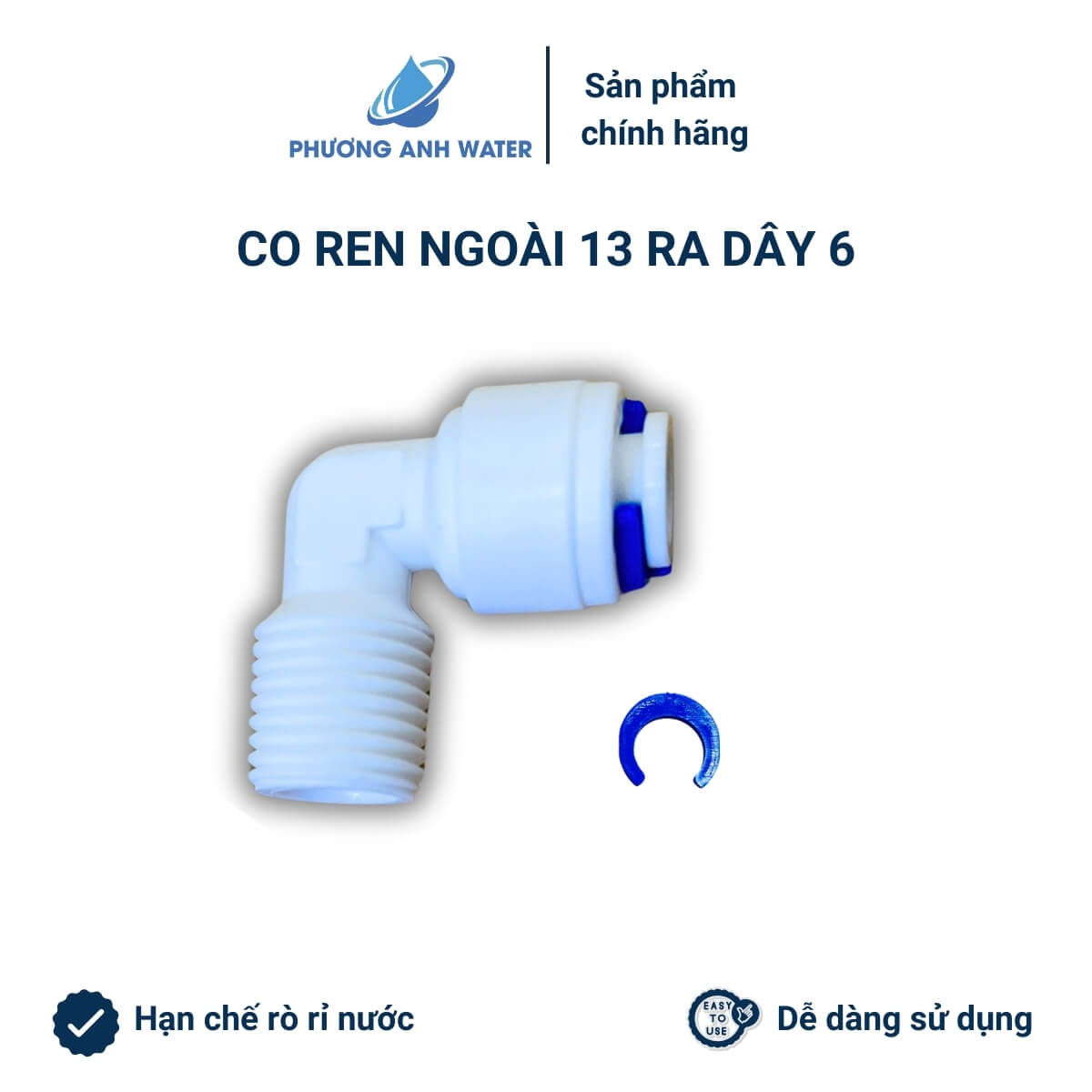 Co nối nhanh ren ngoài 13 ra dây 6 và dây 10