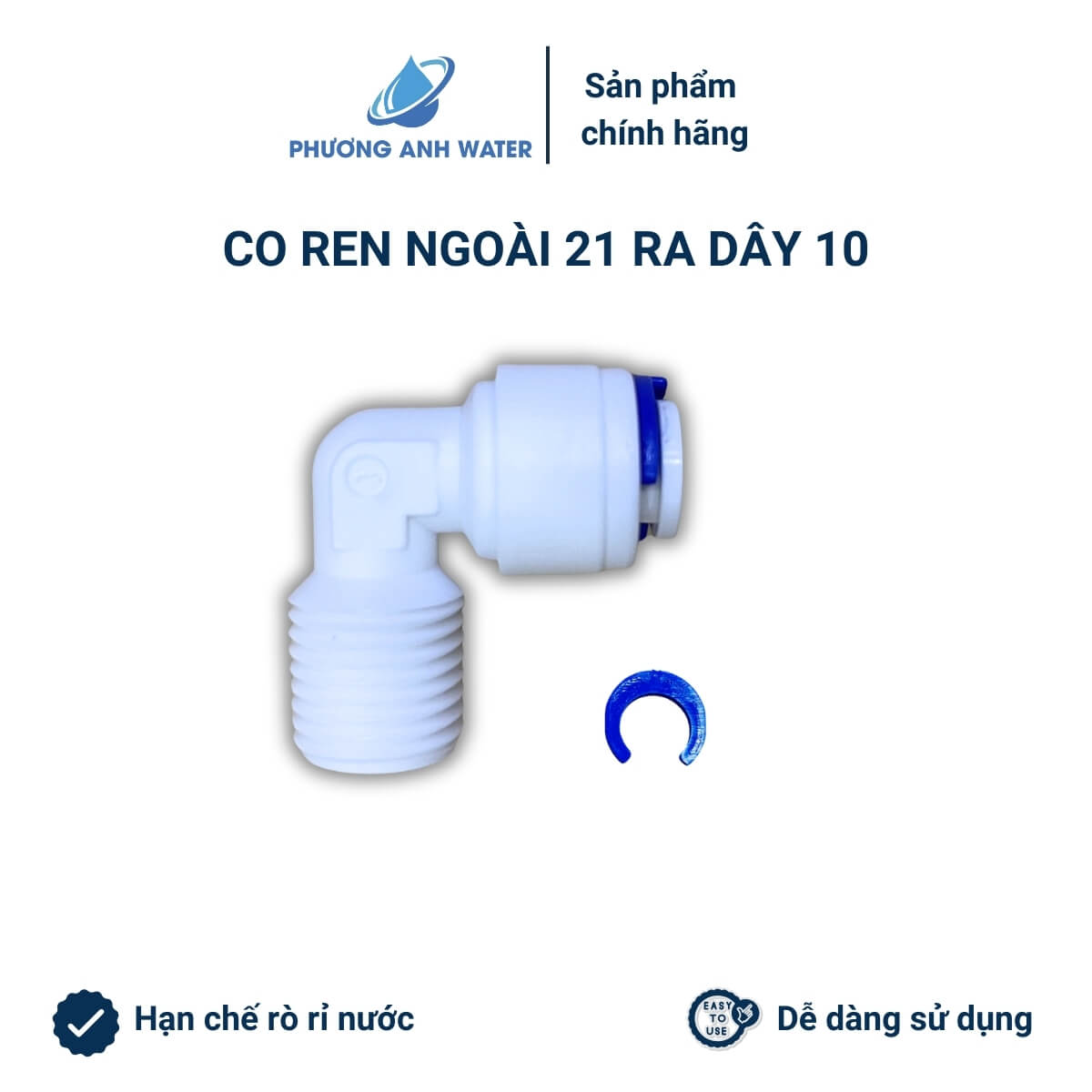 Co nối nhanh ren ngoài 21 ra dây phi 6 và phi 10