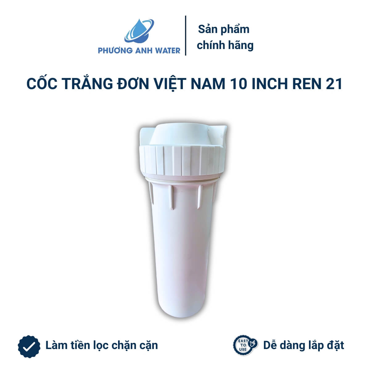 Cốc tiền lọc đơn Việt Nam 10 inch ren 21