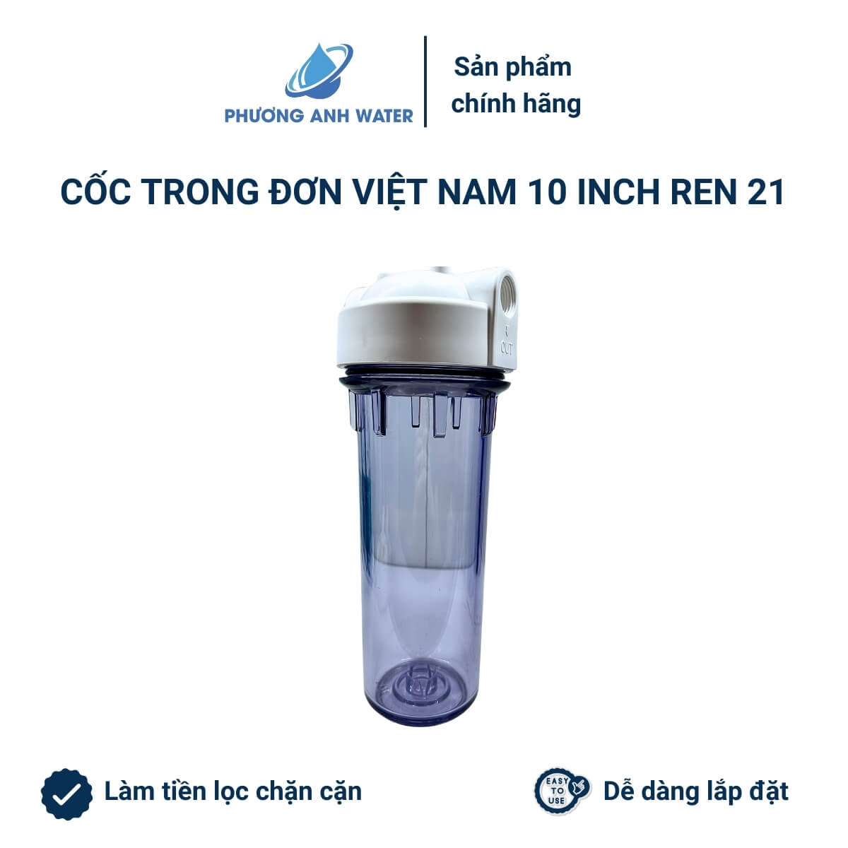 Cốc tiền lọc đơn Việt Nam 10 inch ren 21
