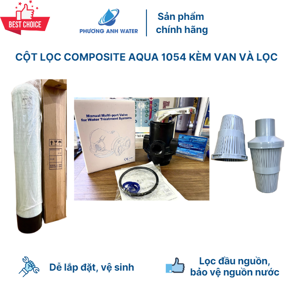 Cột lọc Composite Aqua 1054 kèm van và lọc