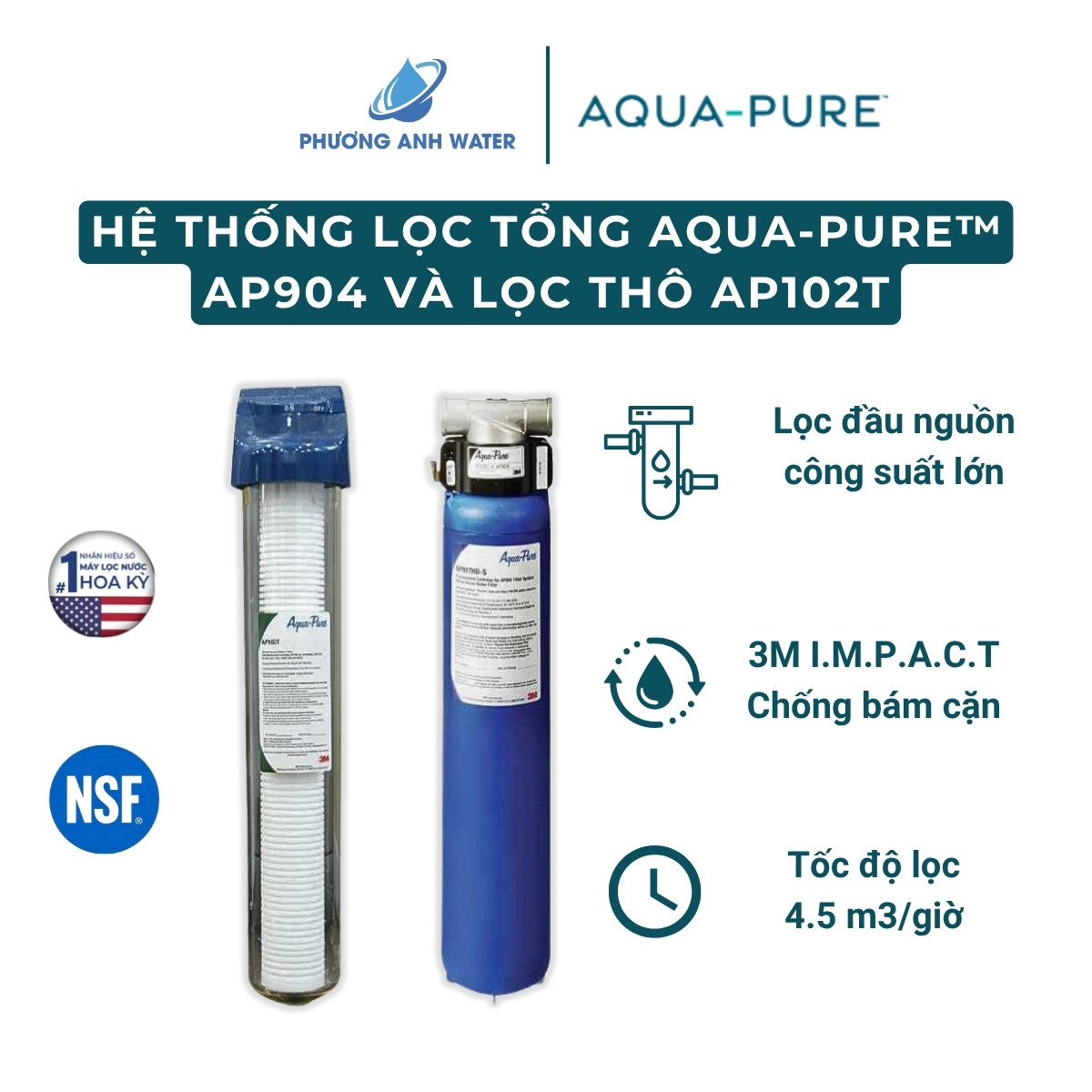 Hệ thống lọc tổng đầu nguồn Aqua-Pure™ AP904 kèm lọc thô