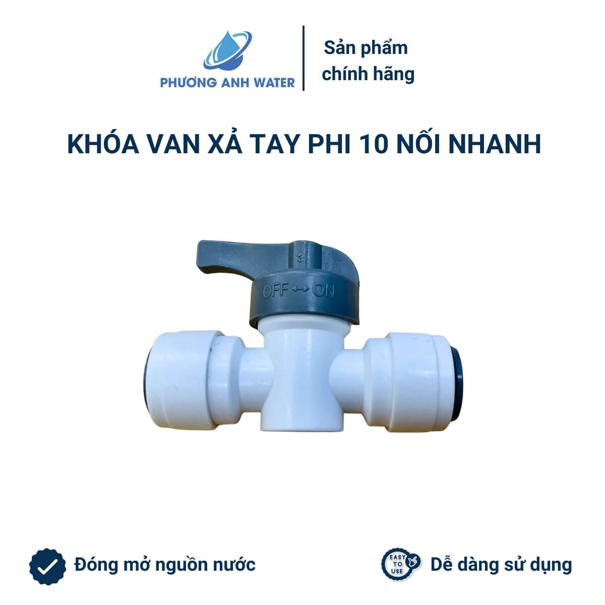 Khoá van xả tay nối nhanh phi 10 máy lọc nước
