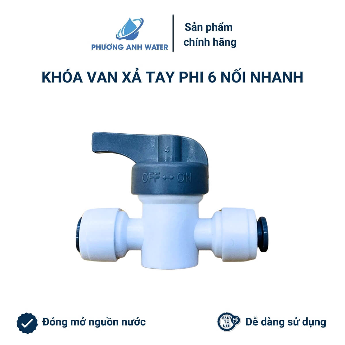 Khoá van xả tay nối nhanh phi 6 máy lọc nước
