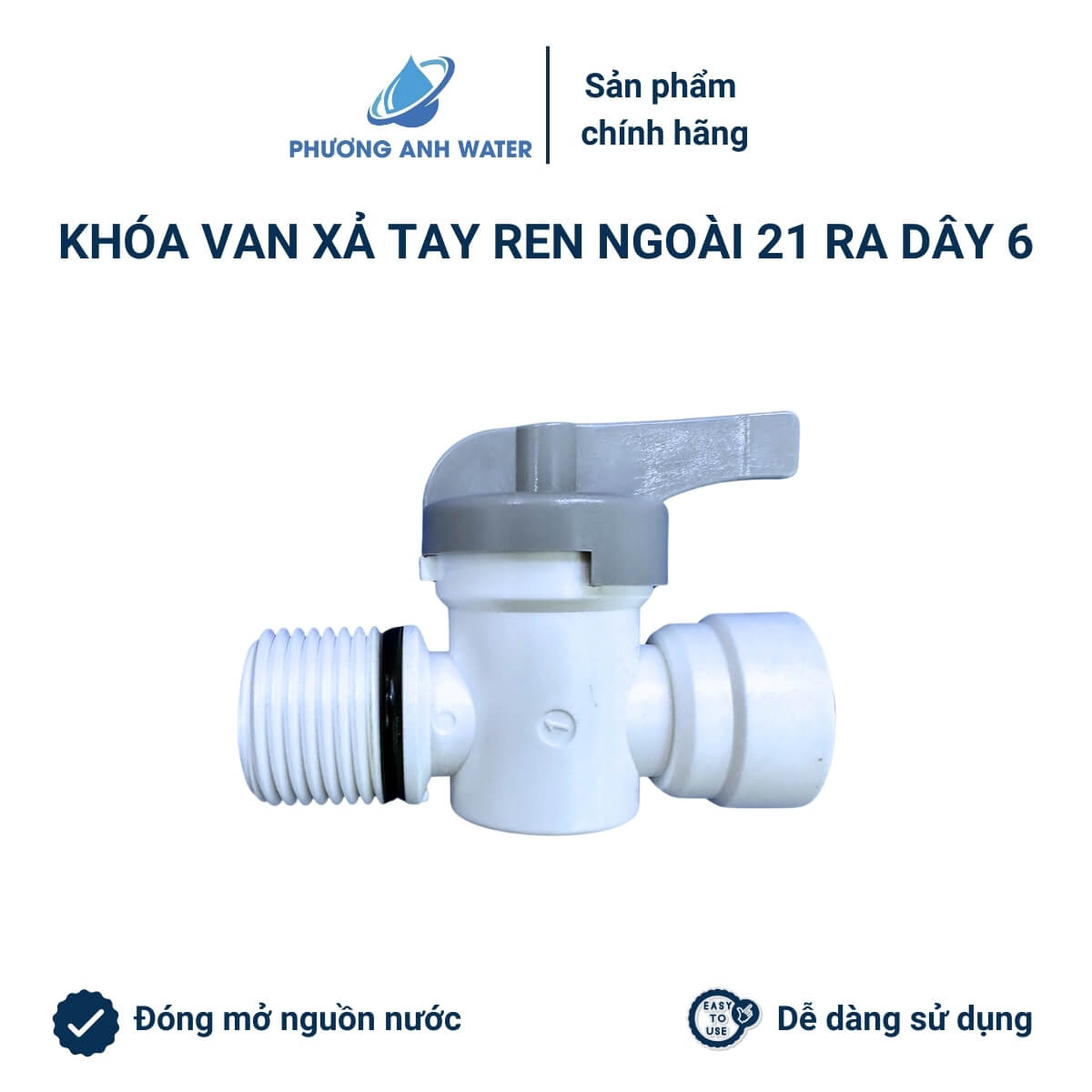 Khoá van xả tay nối nhanh phi 6 máy lọc nước