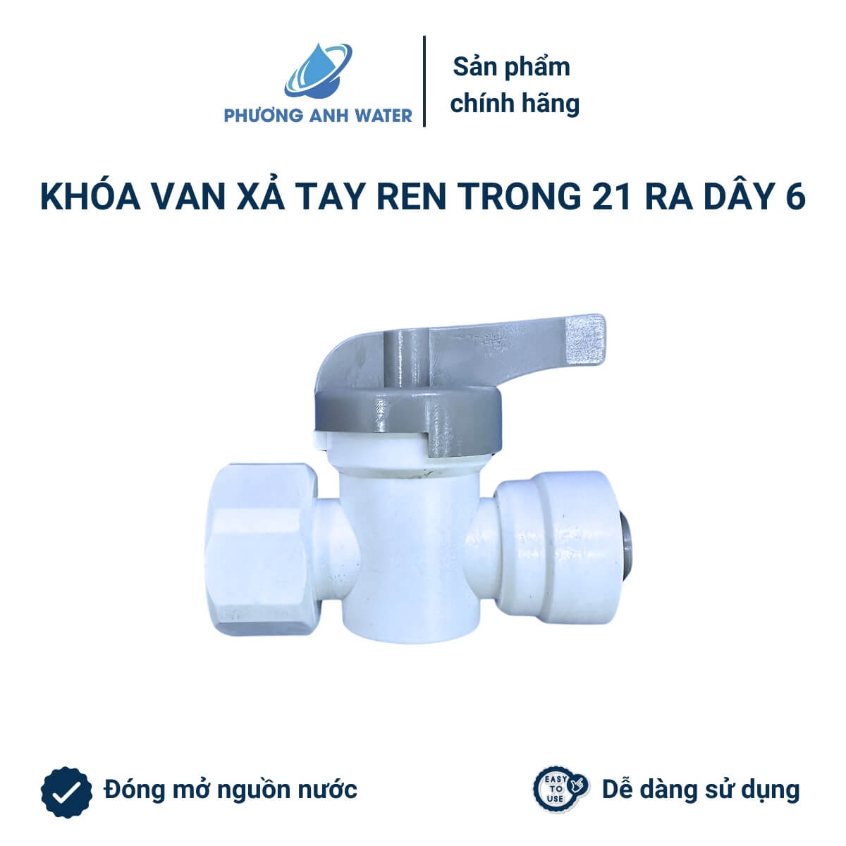 Khoá van xả tay nối nhanh phi 6 máy lọc nước