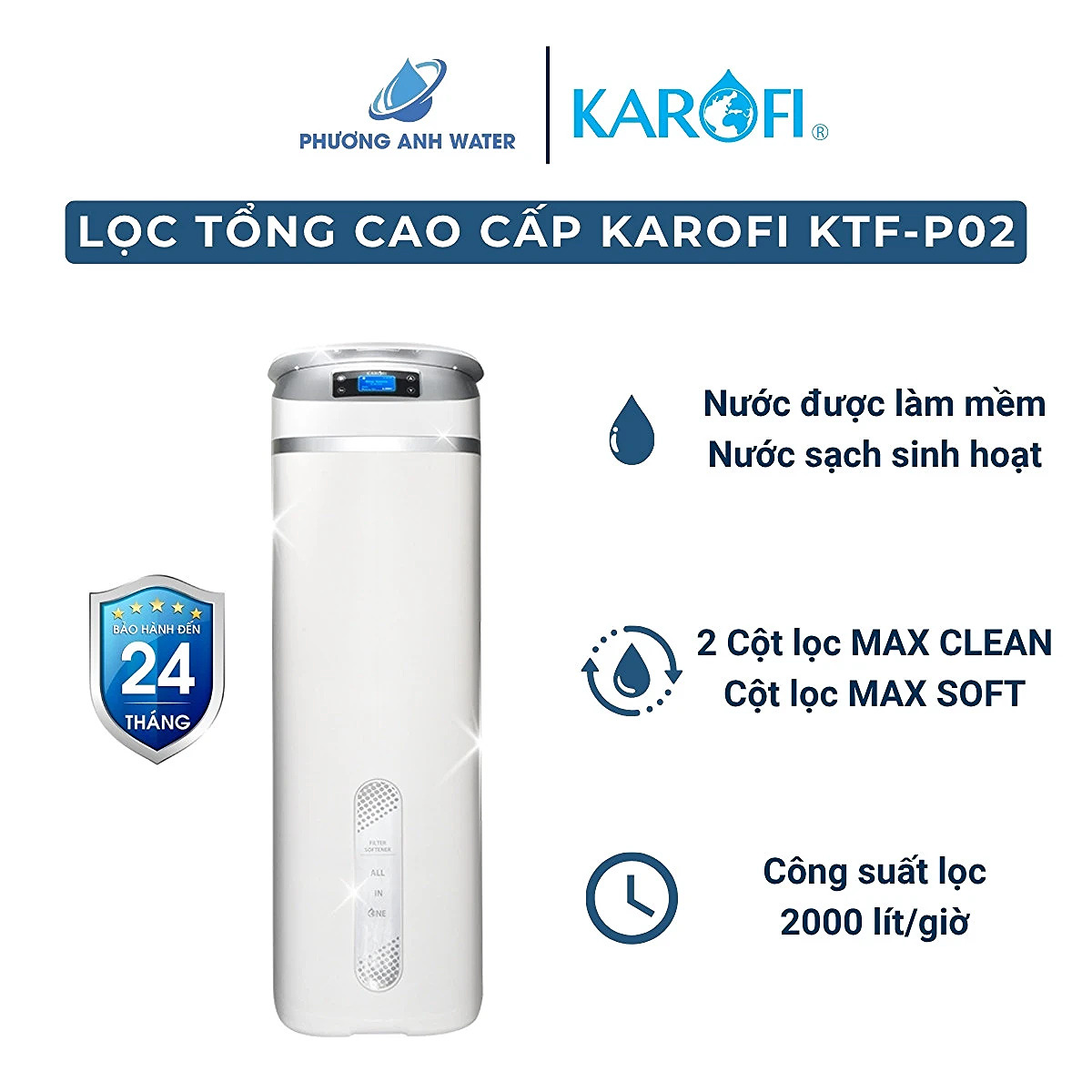 Lọc tổng trung tâm cao cấp Karofi KTF-P02