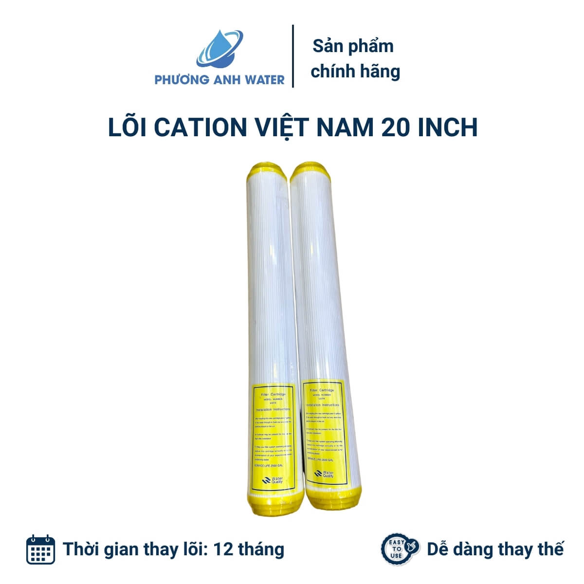 Lõi lọc nước Cation Việt Nam 10 inch và 20 inch
