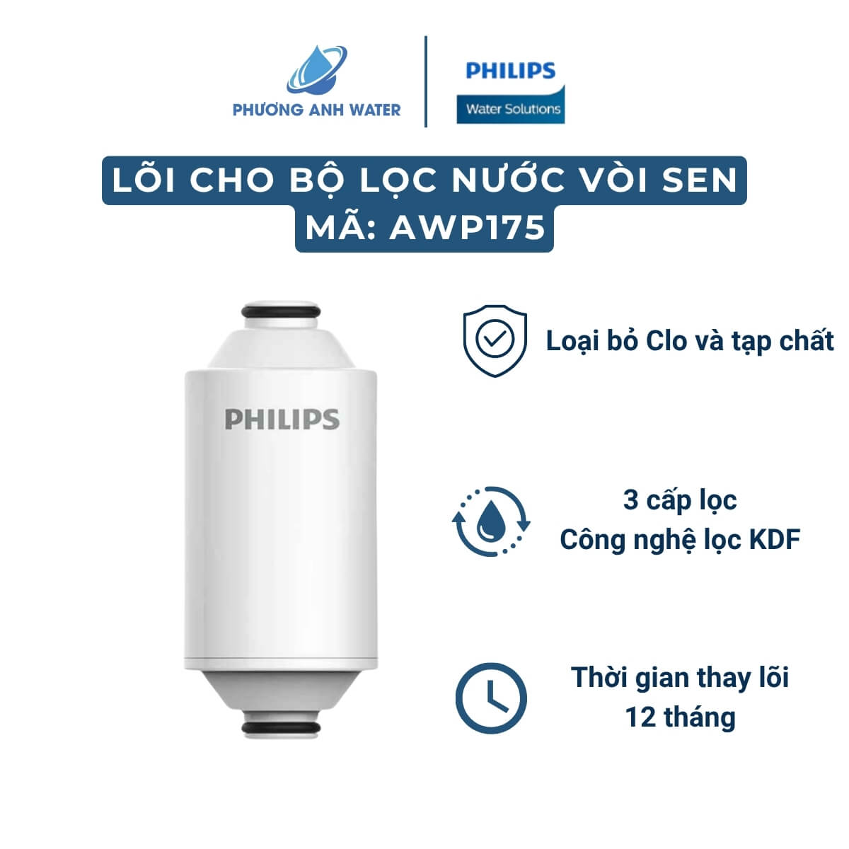 Bộ lọc nước vòi sen tắm Philips AWP1775/74