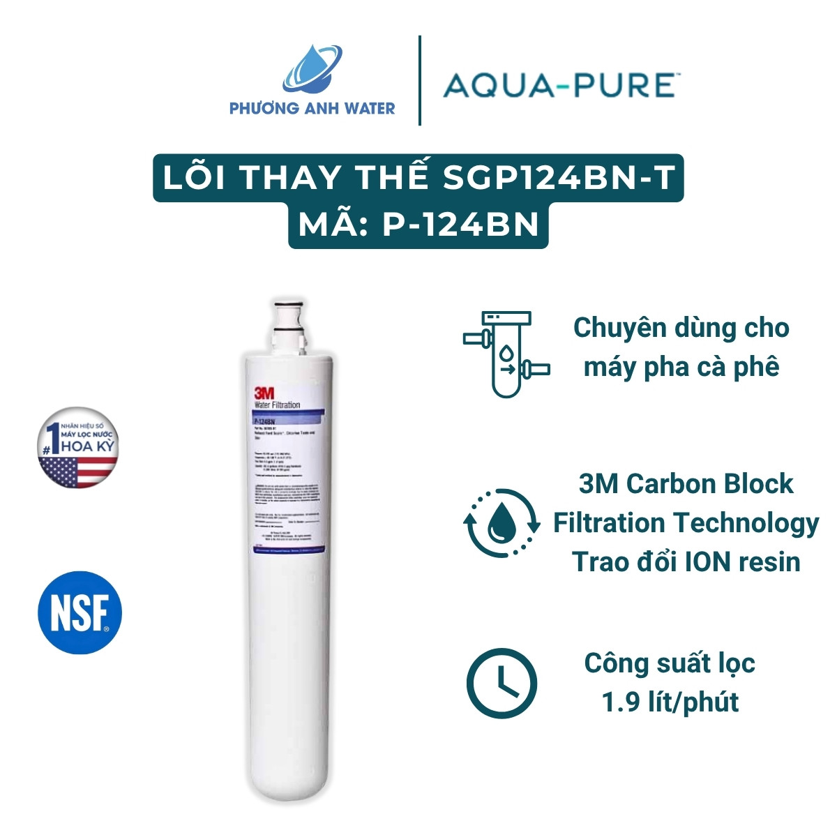 Máy lọc nước và làm mềm nước Aqua-Pure™ SGP124BN-T