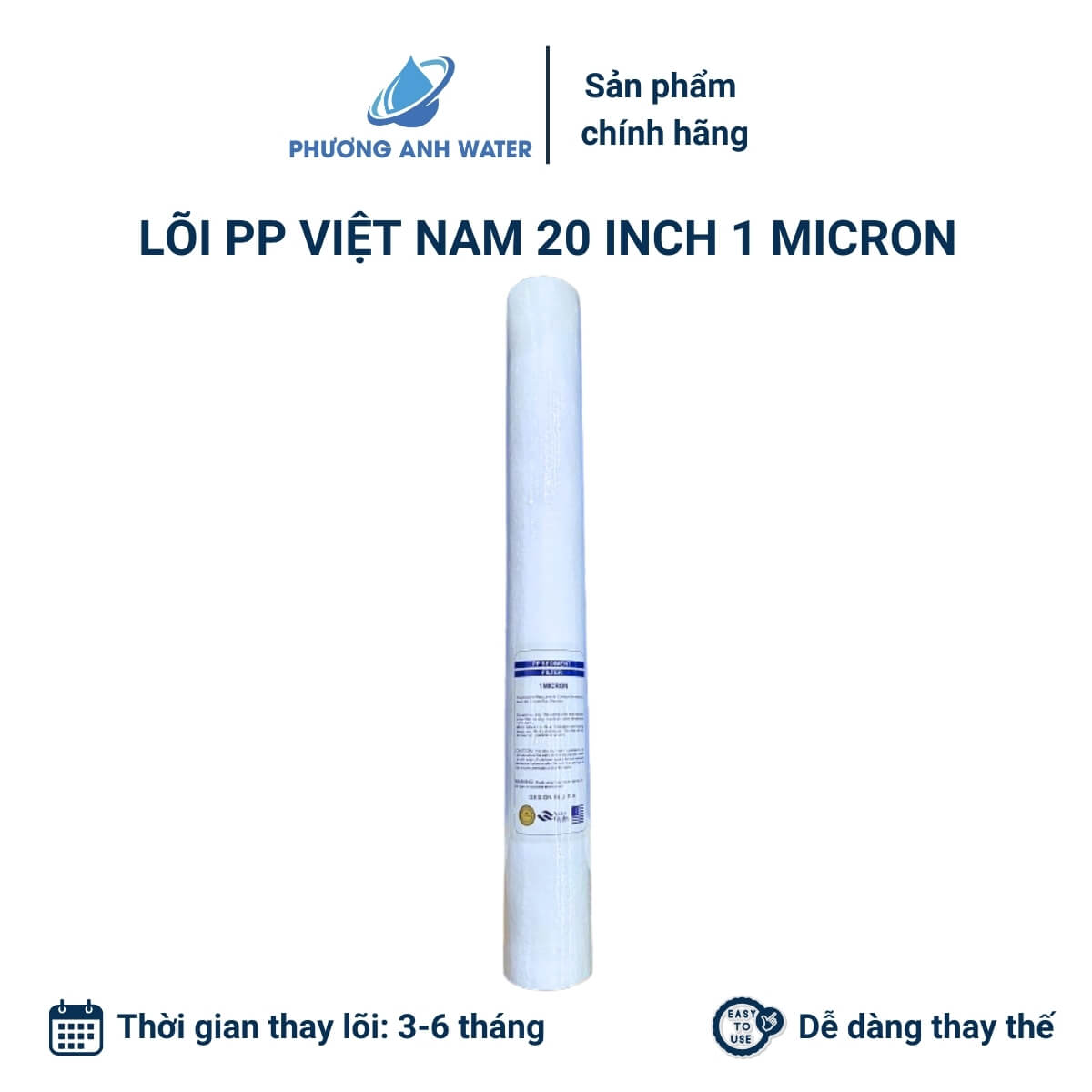 Lõi lọc tinh PP Việt Nam 20 inch 1 micron và 5 micron