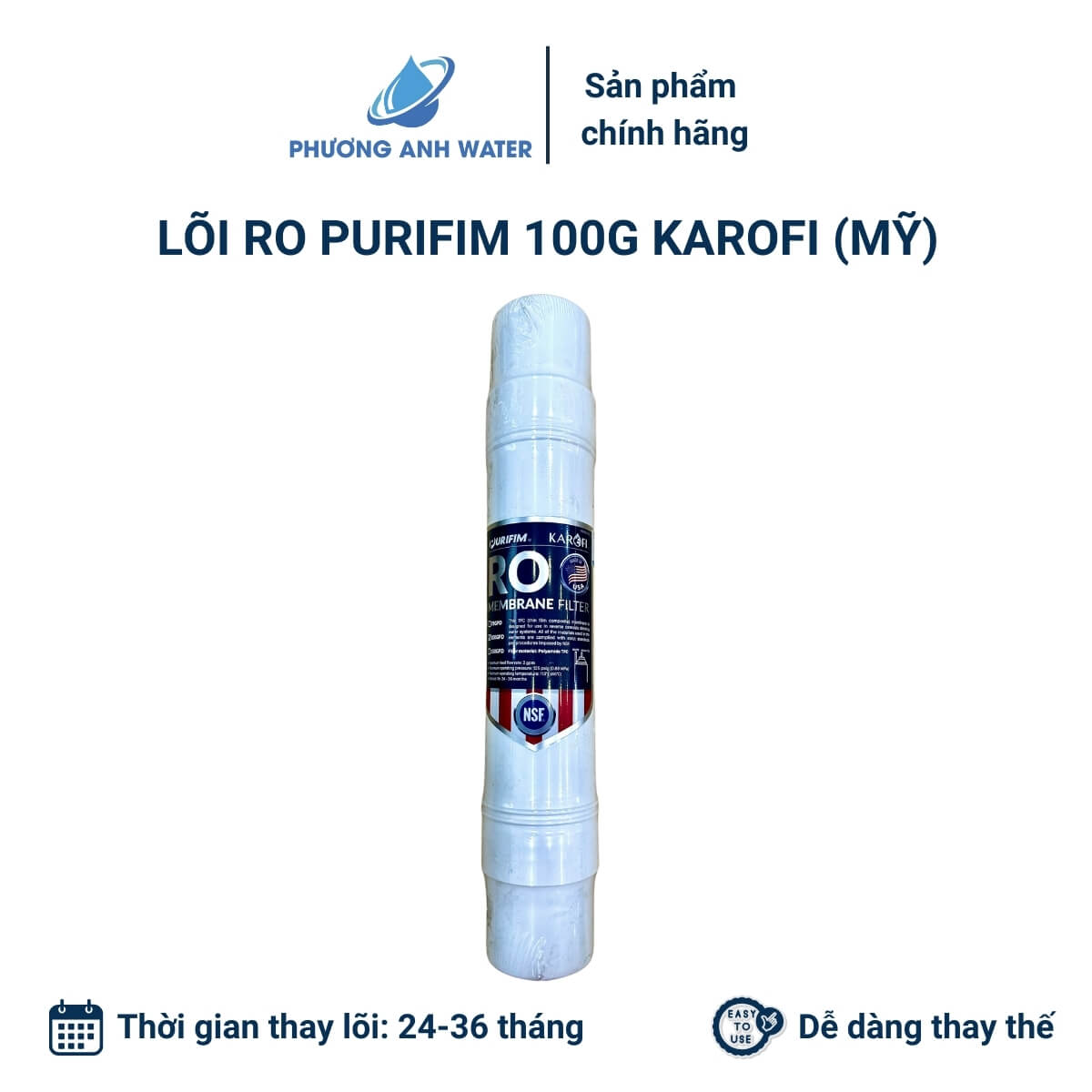 Lõi RO Hàn Quốc và Mỹ chính hãng Karofi