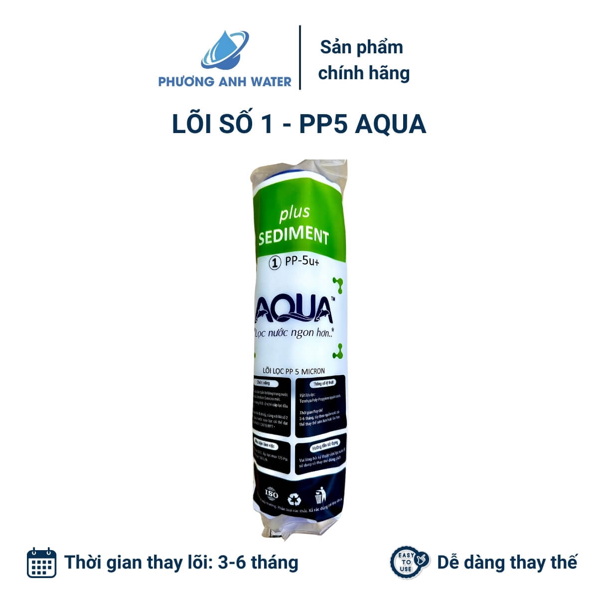 Bộ lõi lọc thô 123 Aqua