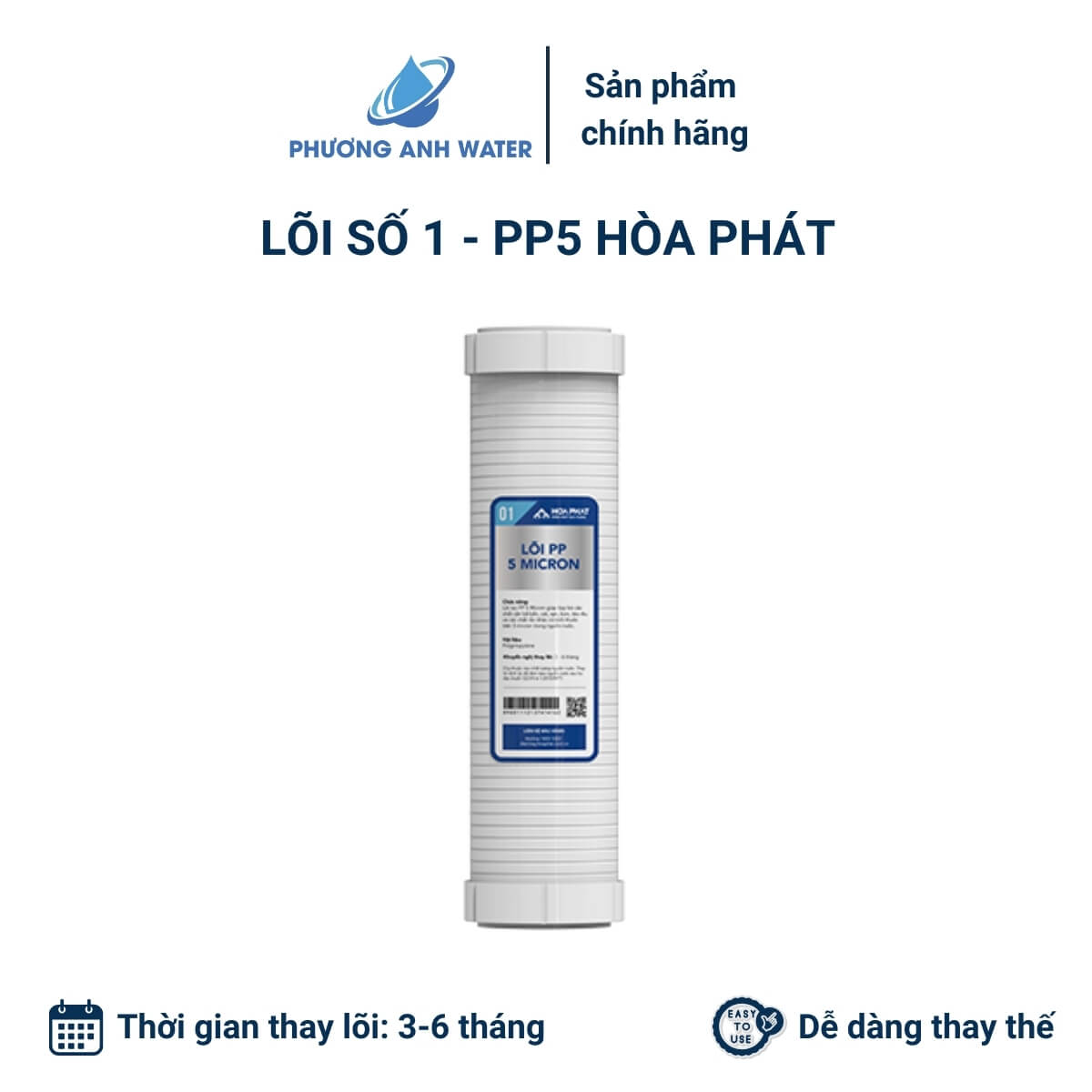 Bộ lõi lọc thô 123 chính hãng Hòa Phát