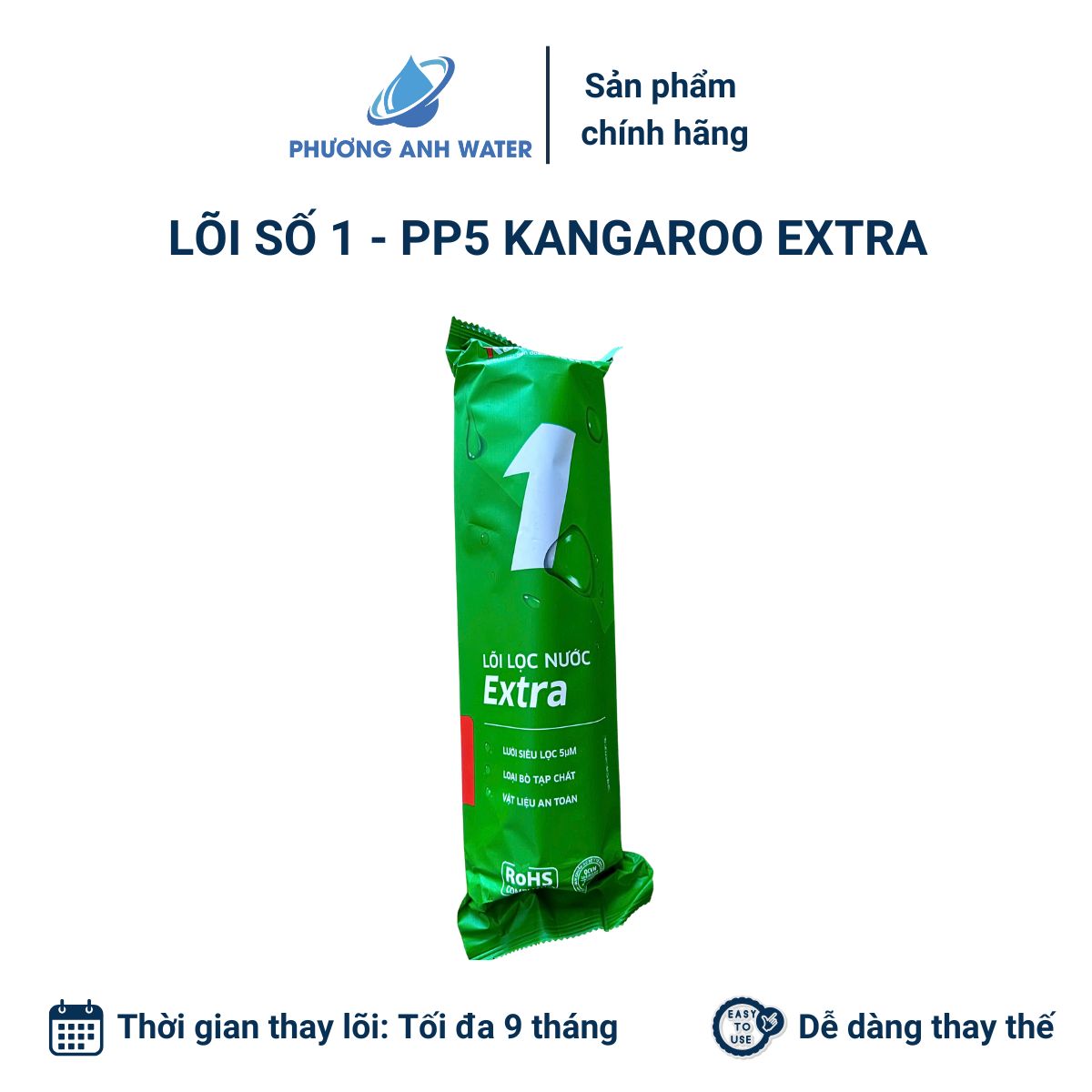 Bộ lõi lọc thô 123 chính hãng Kangaroo Extra