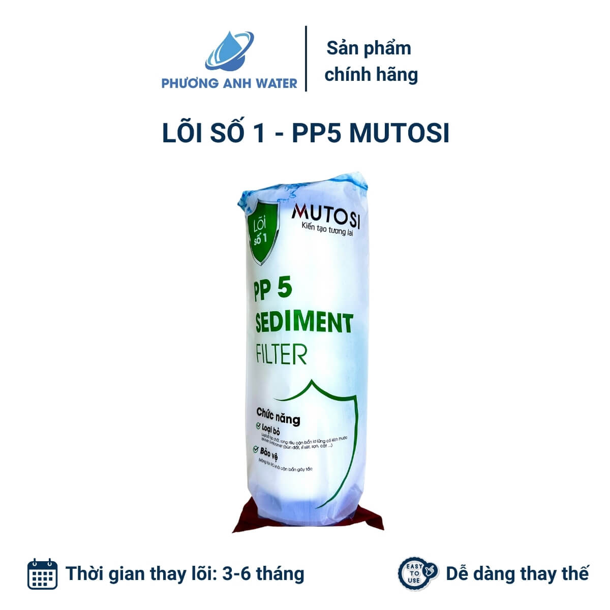 Bộ lõi lọc thô 123 chính hãng Mutosi