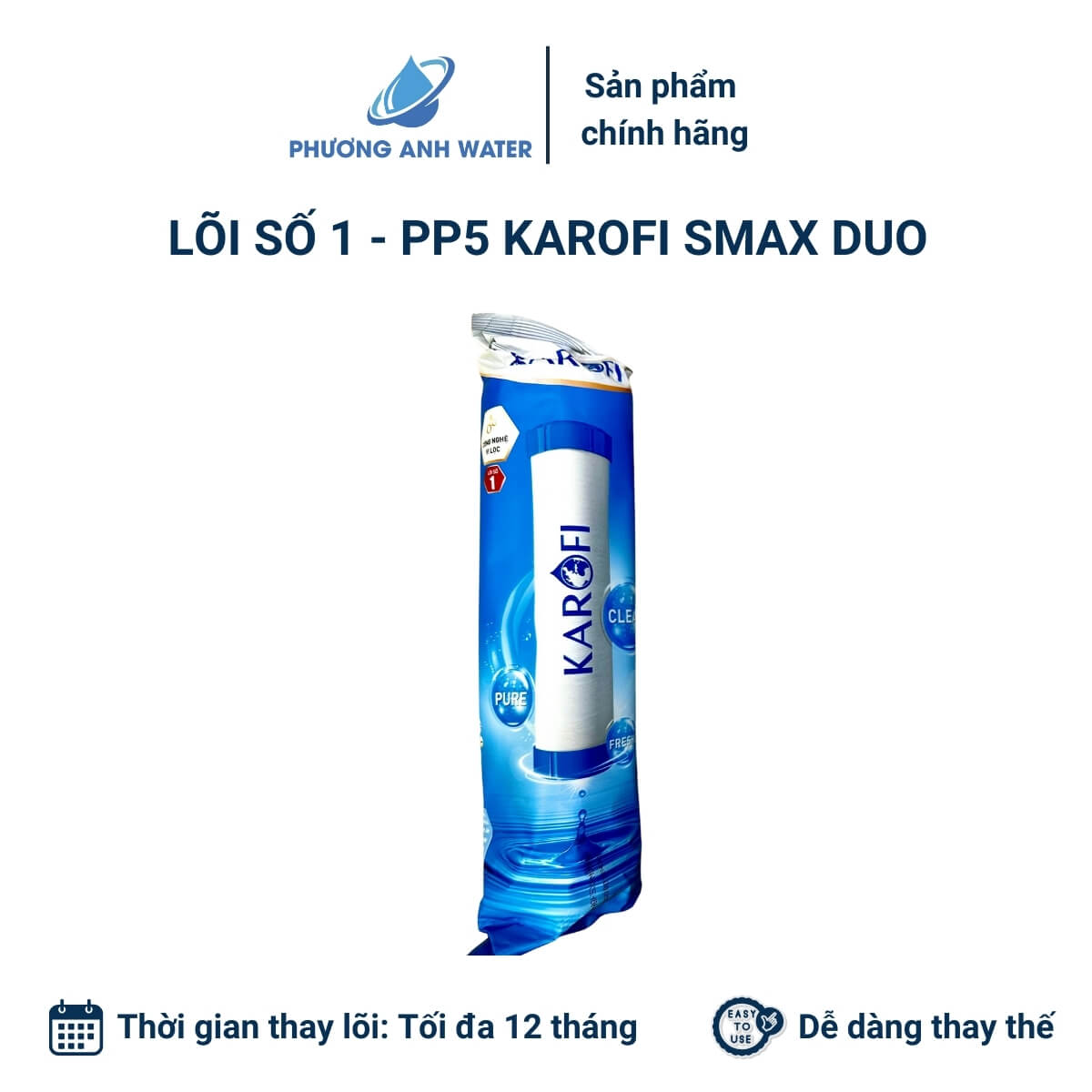 Bộ lõi lọc thô 123 SMAX Duo chính hãng Karofi