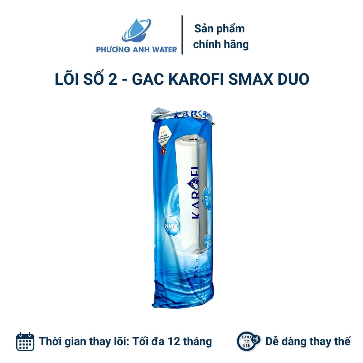 Bộ lõi lọc thô 123 SMAX Duo chính hãng Karofi