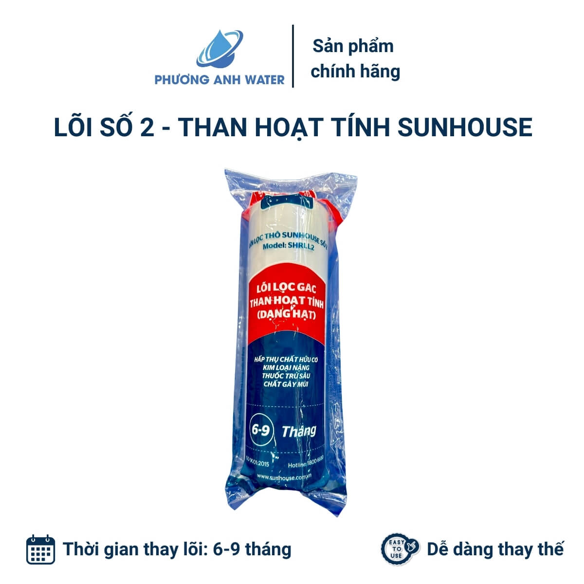 Bộ lõi lọc thô 123 chính hãng Sunhouse