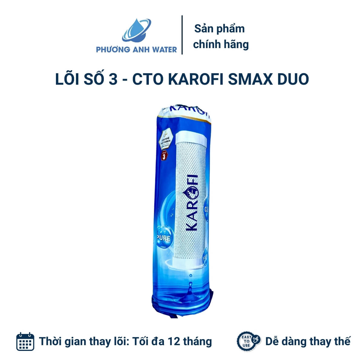 Bộ lõi lọc thô 123 SMAX Duo chính hãng Karofi