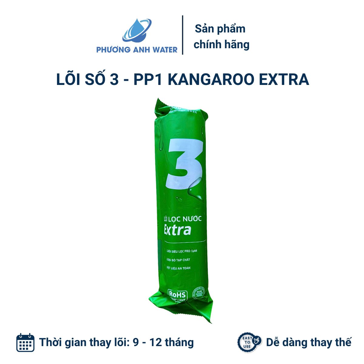 Bộ lõi lọc thô 123 chính hãng Kangaroo Extra