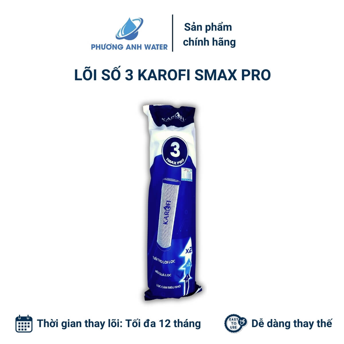 Bộ lõi lọc thô 123 SMAX Pro chính hãng Karofi