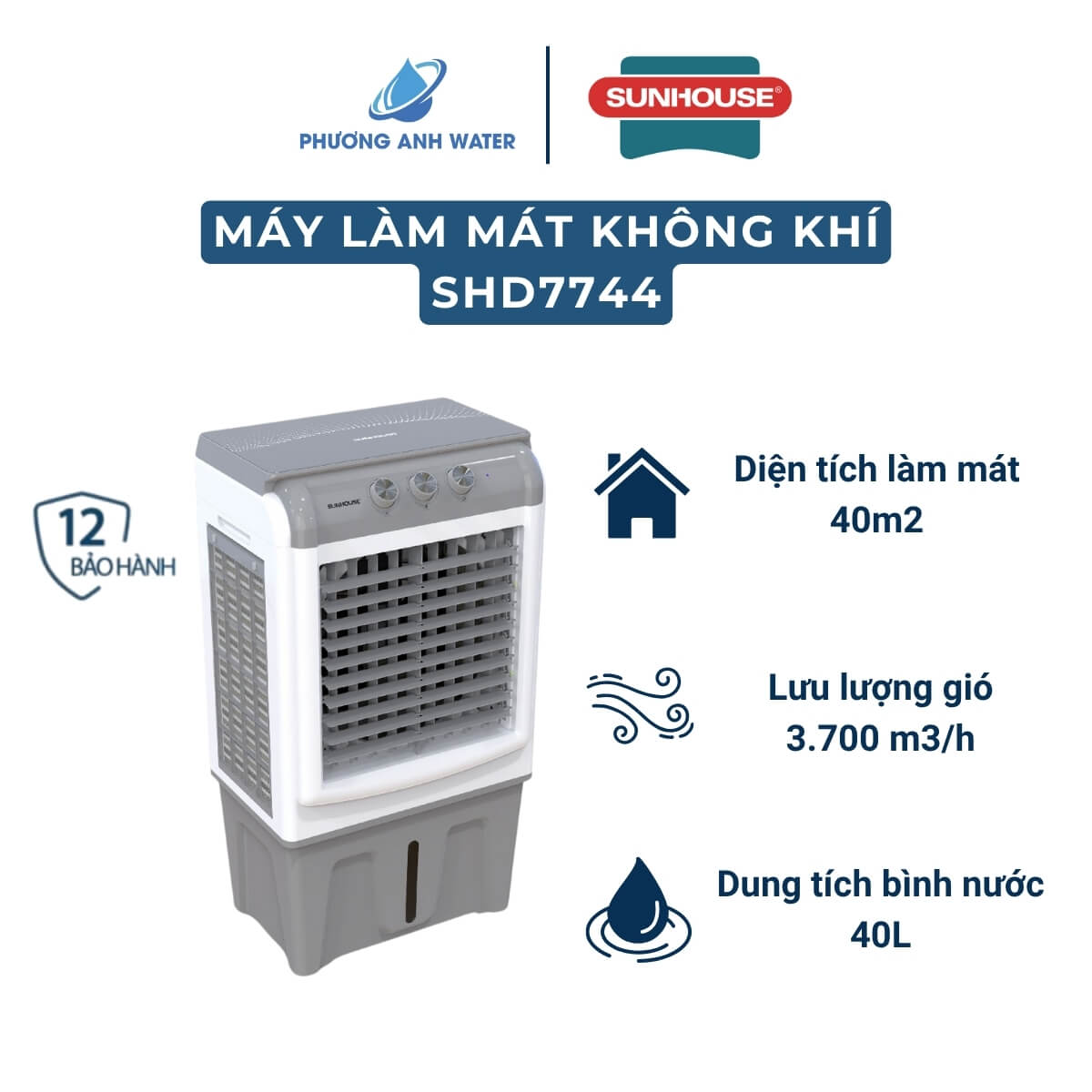 Quạt điều hòa làm mát Sunhouse SHD7744
