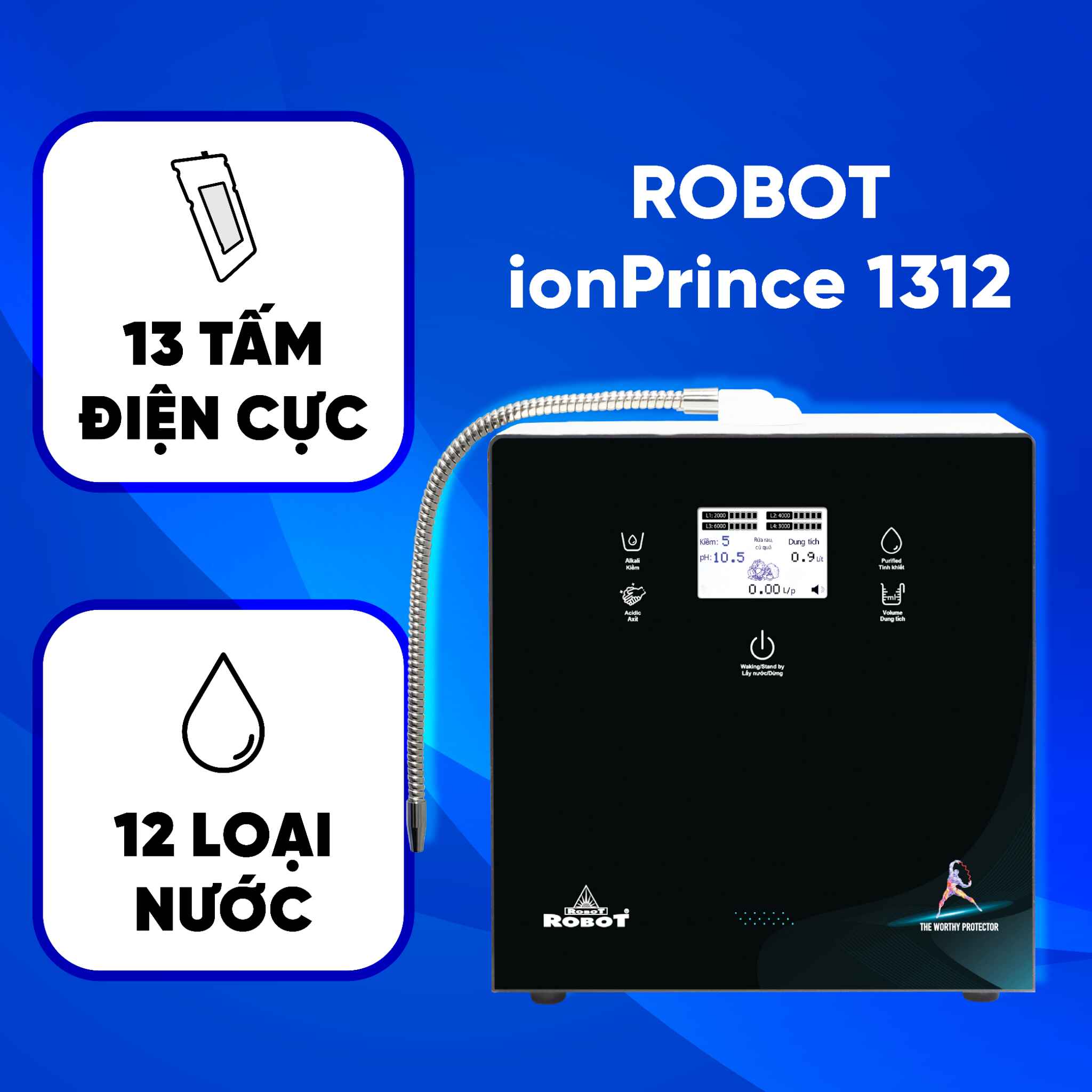 Máy lọc nước ION Kiềm Robot IONPRINCE 1312 để bàn