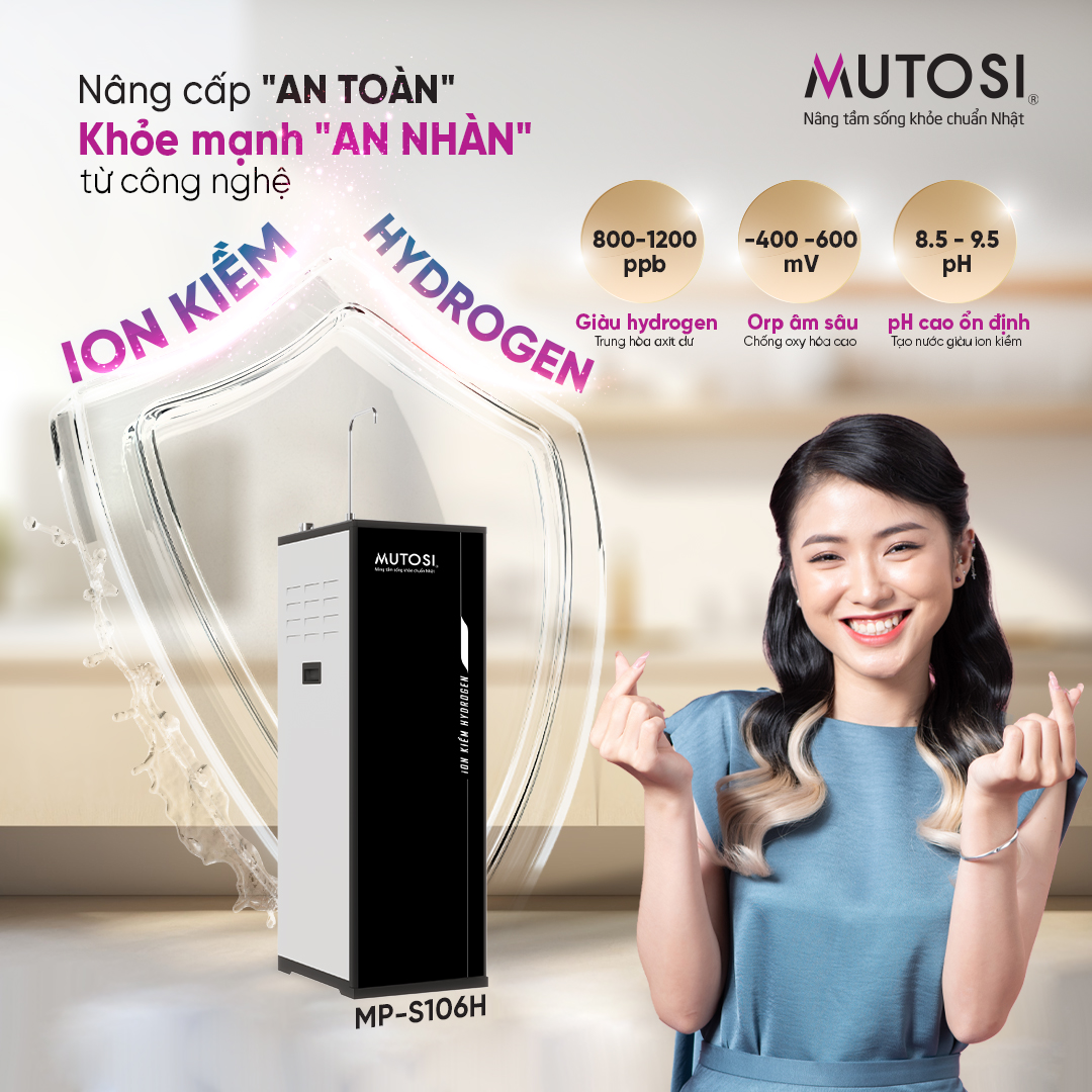 Máy lọc nước ION Kiềm Hydrogen Mutosi MP-S106H