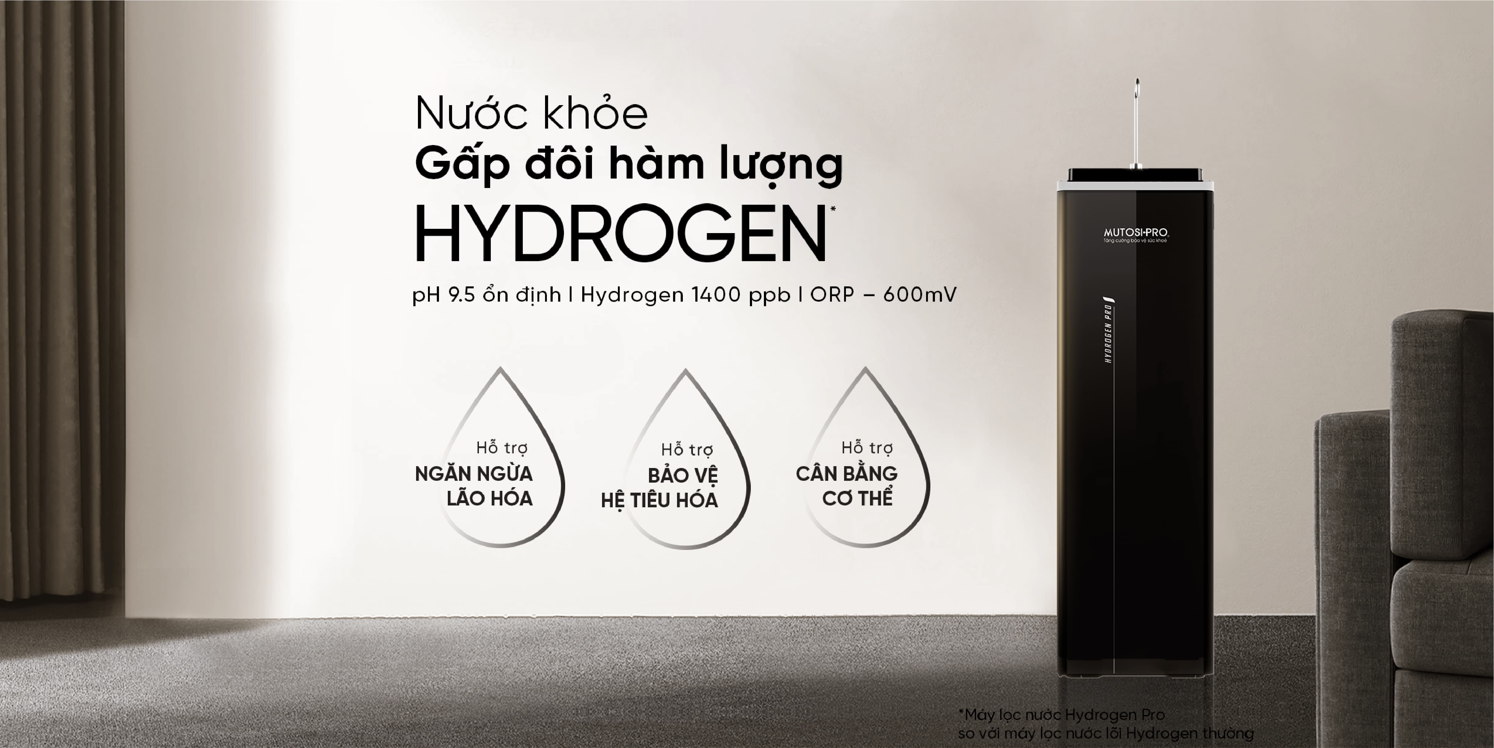 Máy lọc nước Mutosi Hydrogen Pro Ion Kiềm MP-F081-H3