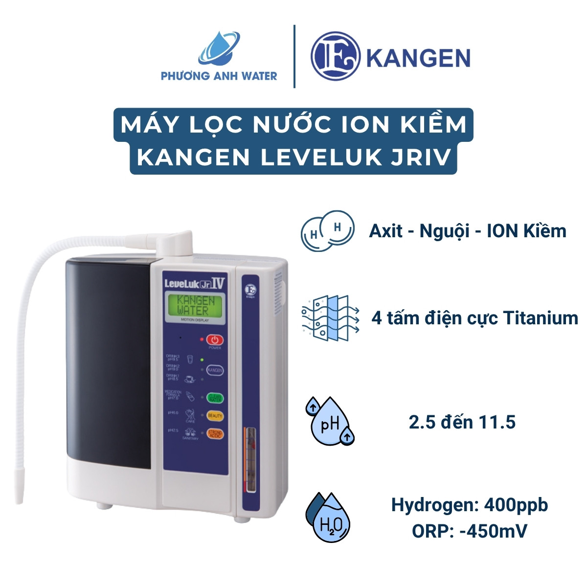 Máy lọc nước ION Kiềm Kangen Leveluk JRIV