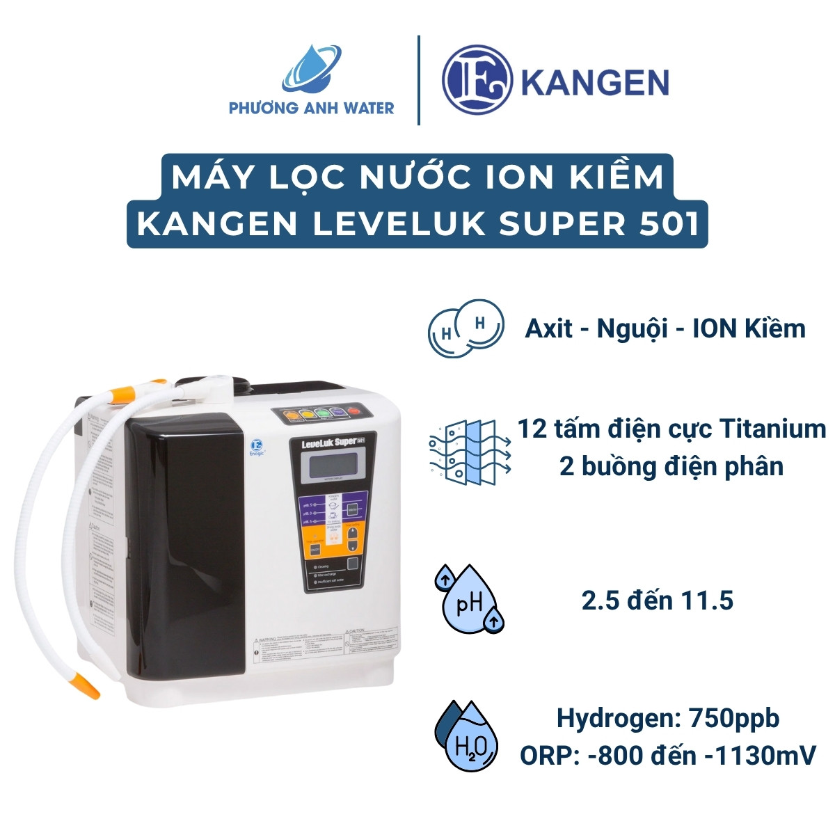 Máy lọc nước ION Kiềm Kangen Leveluk Super 501