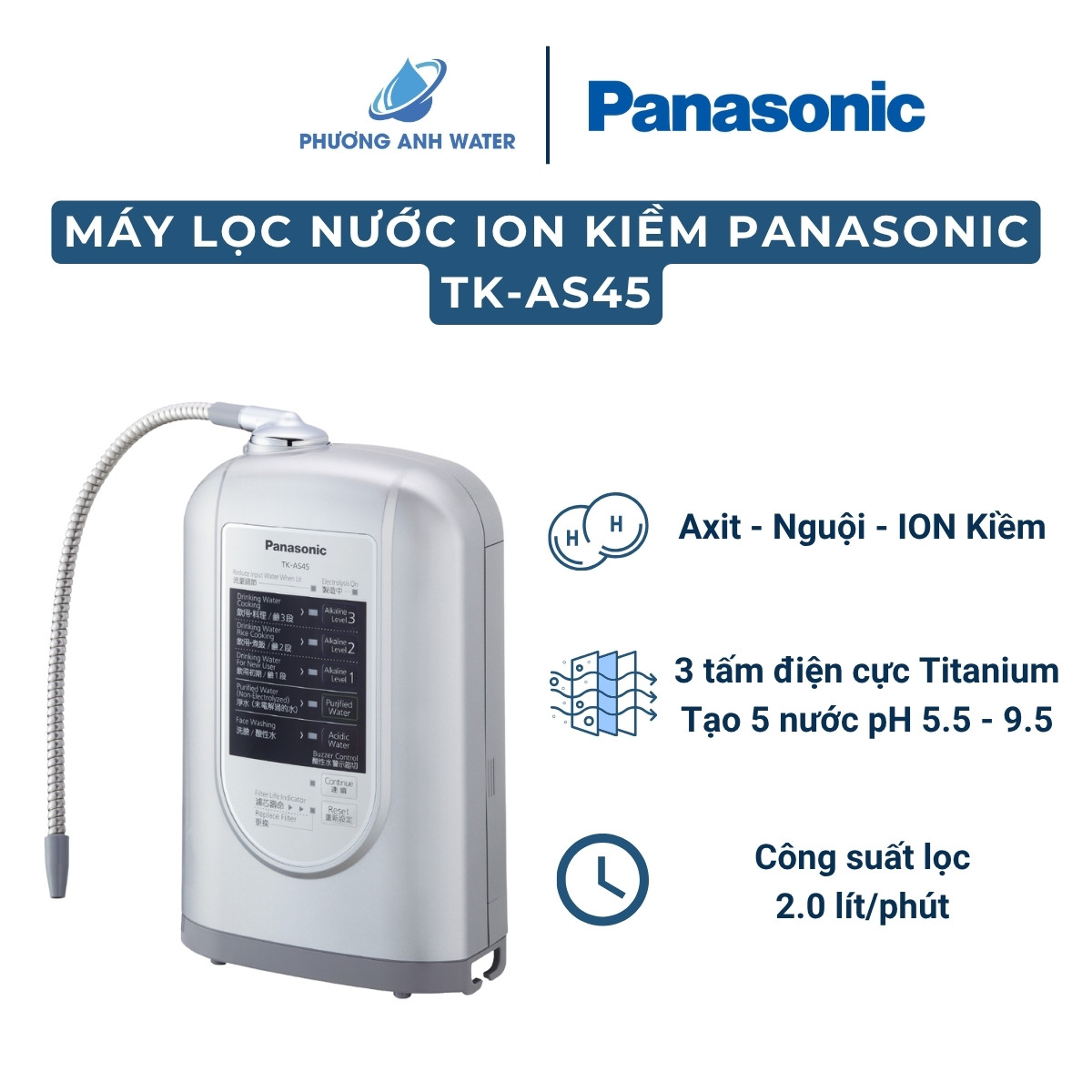 Máy lọc nước ION Kiềm Panasonic TK-AS45