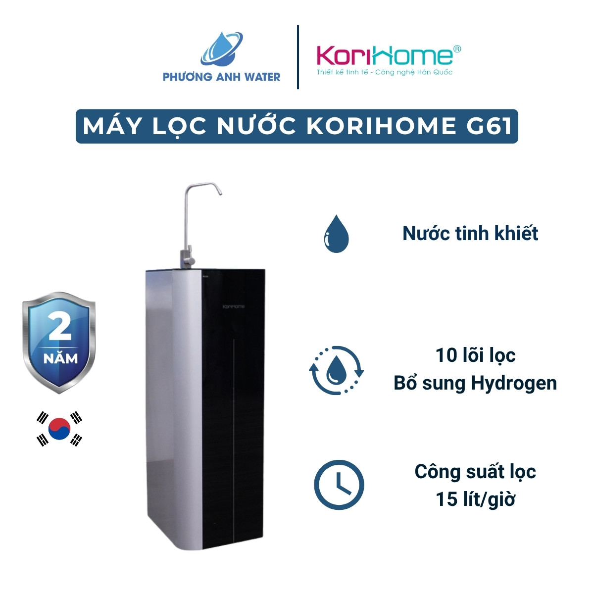 Máy lọc nước RO Korihome G61 10 lõi
