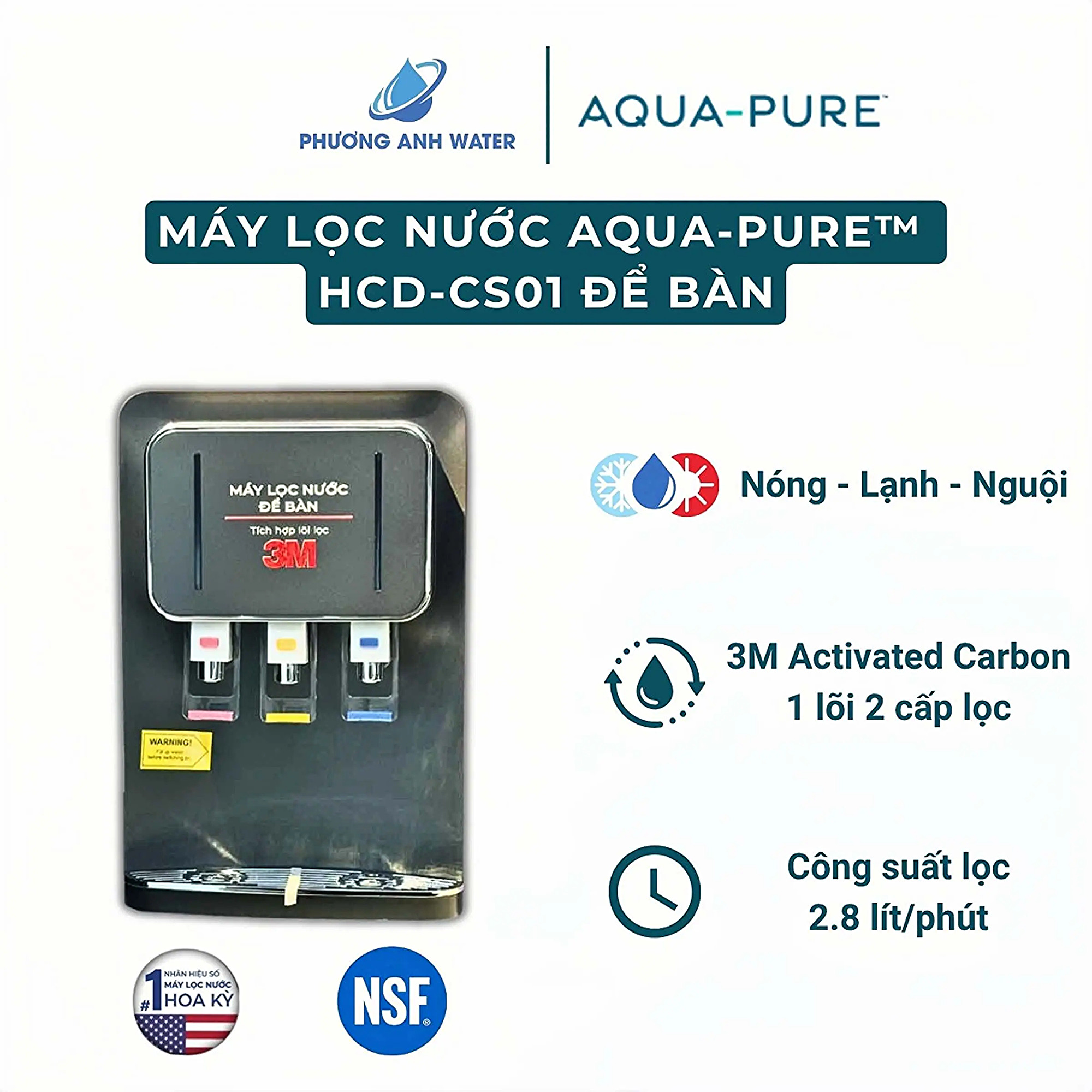 Máy lọc nước nóng lạnh nguội Aqua-Pure™ HCD-CS01