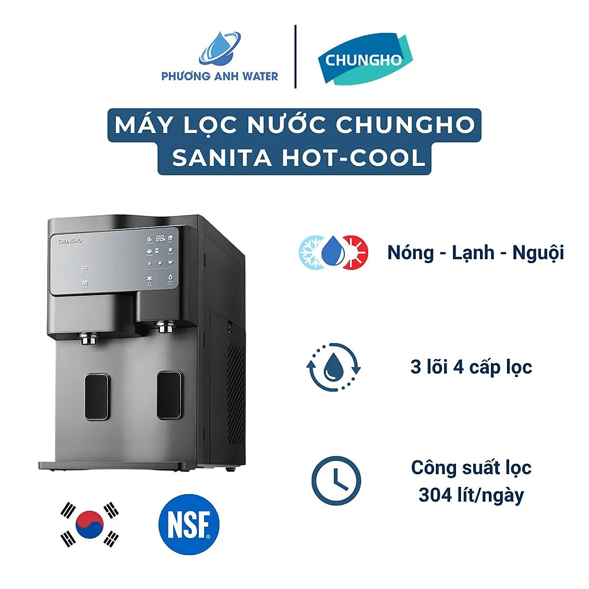Máy lọc nước nóng lạnh ChungHo SANITA Hot-Cool