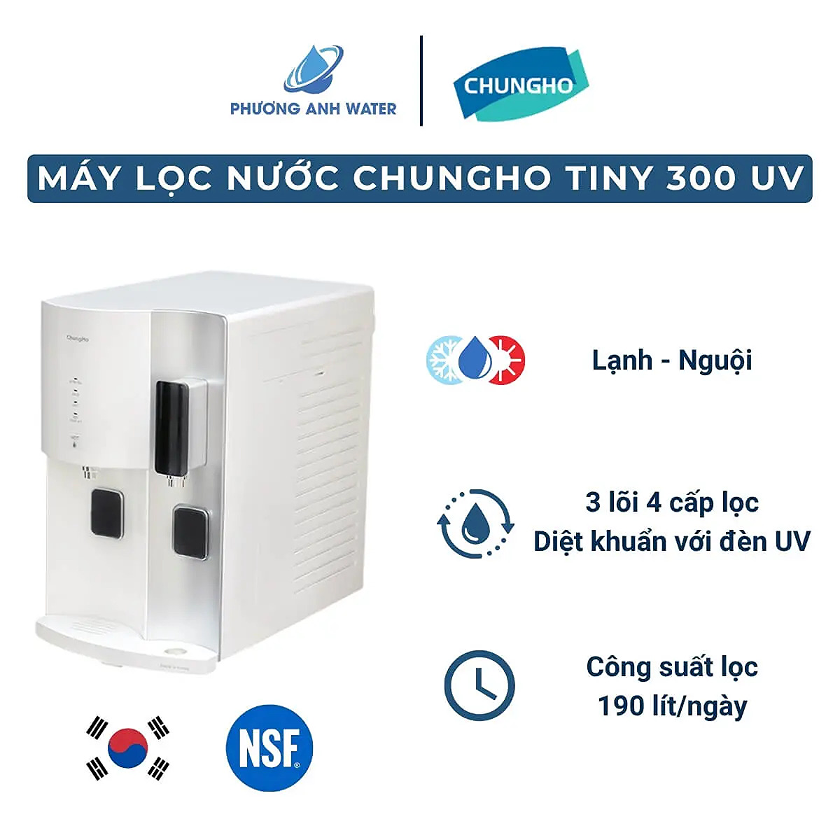 Máy lọc nước lạnh nguội ChungHo Tiny 300 UV