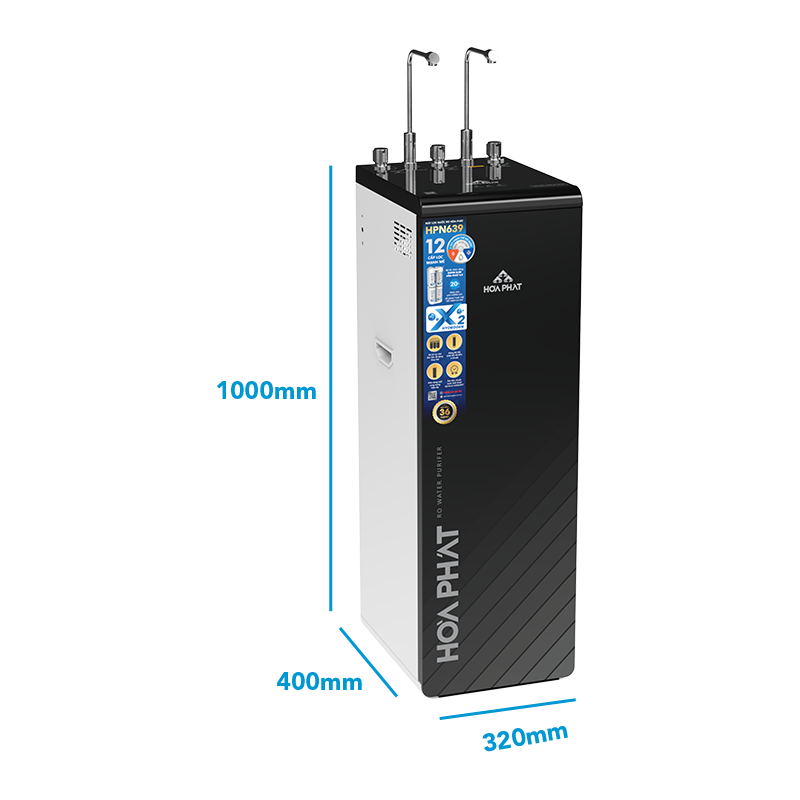 Máy lọc nước nóng lạnh Hòa Phát HPN639 12 lõi