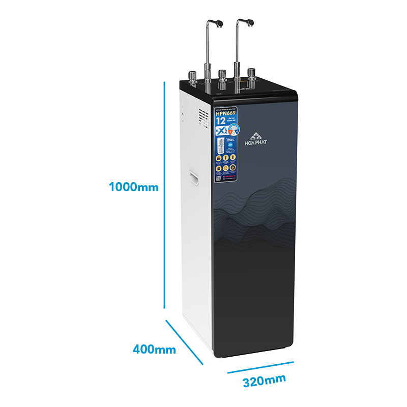 Máy lọc nước nóng lạnh Hòa Phát HPN669 12 lõi