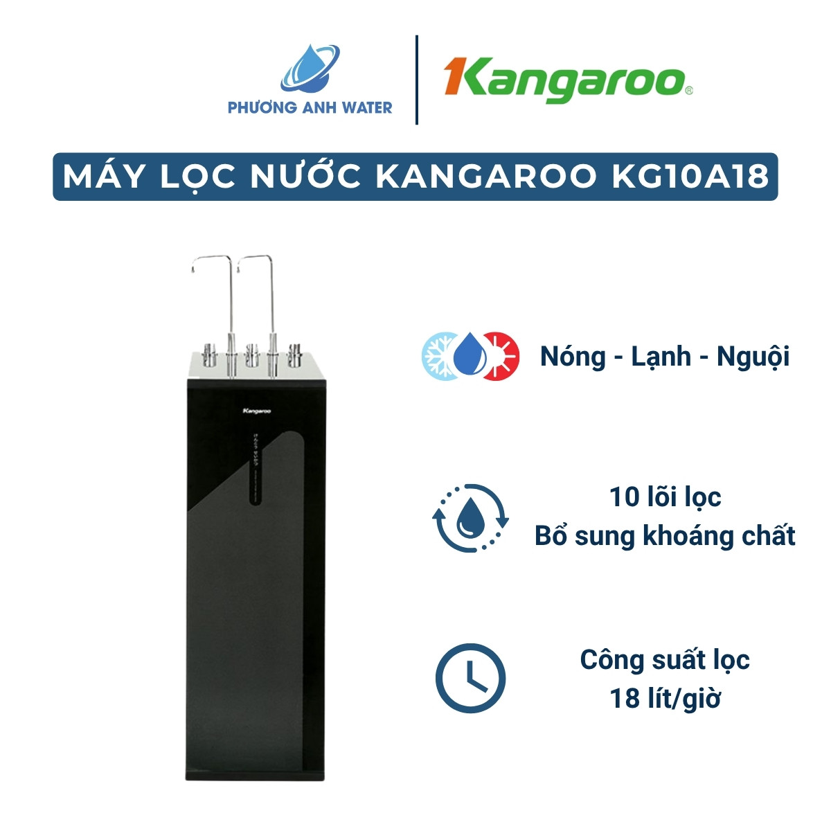 Máy lọc nước nóng lạnh Kangaroo KG10A18 10 lõi