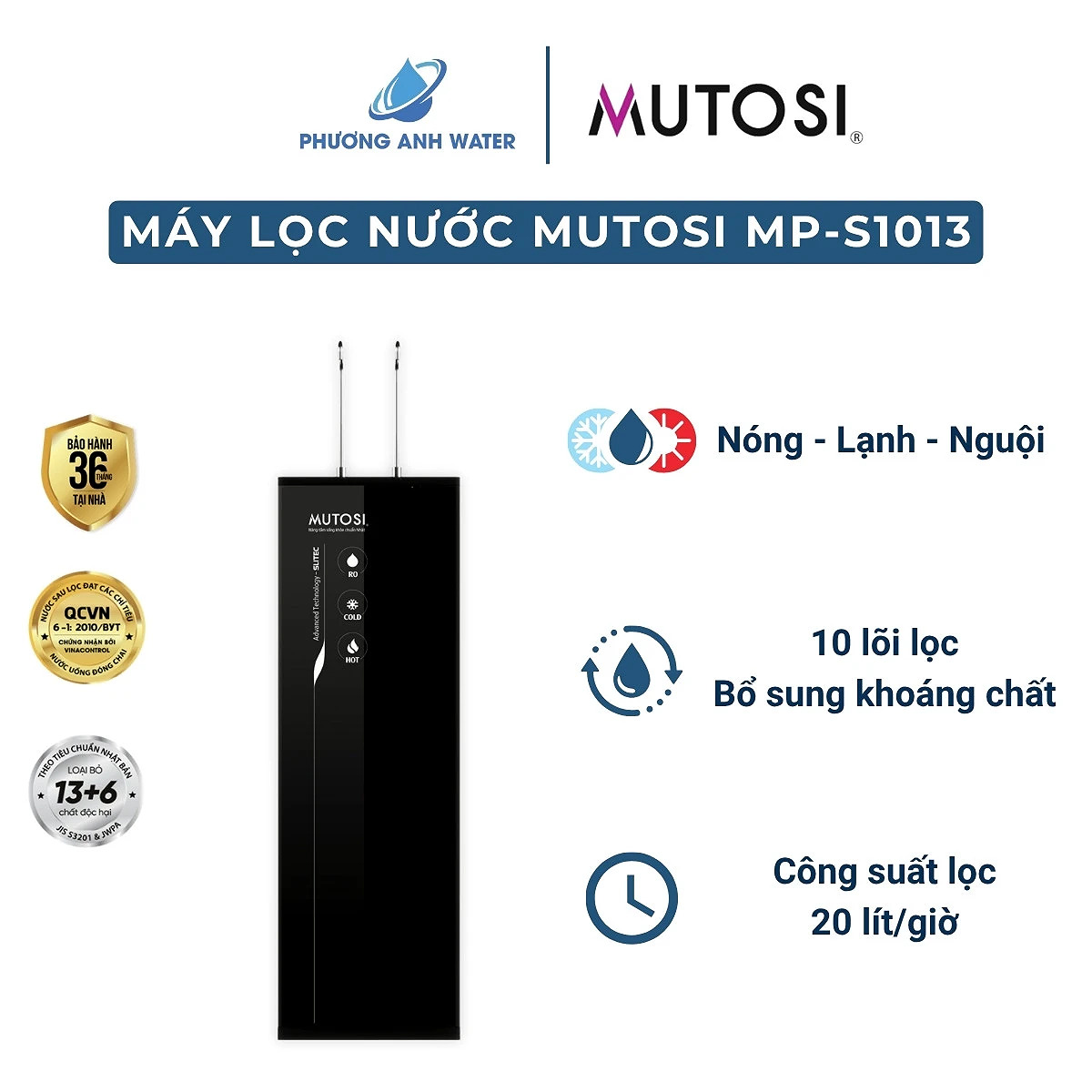 Máy lọc nước nóng lạnh Mutosi MP-S1013 10 lõi