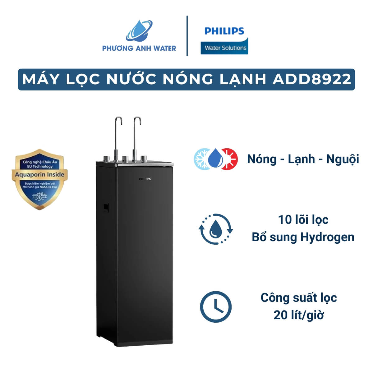 Máy lọc nước nóng lạnh Philips ADD8922/74 10 lõi