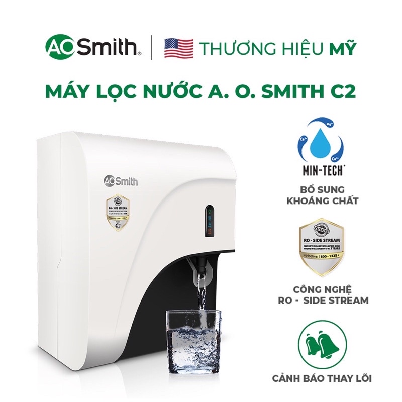 Máy lọc nước RO A. O. Smith C2 4 lõi