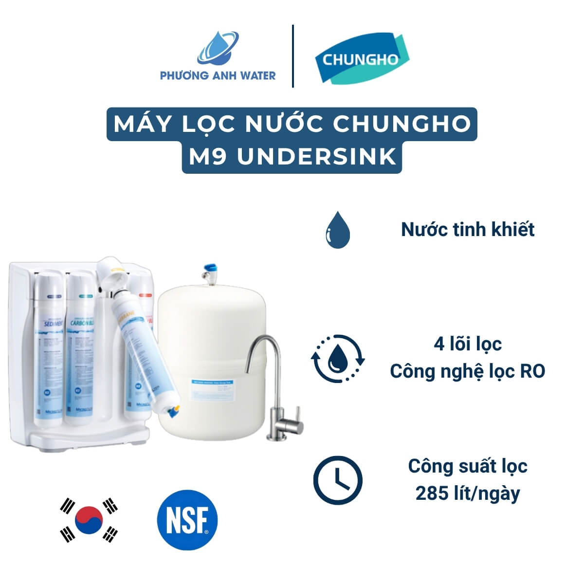 Máy lọc nước RO Chungho M9 Undersink 4 lõi